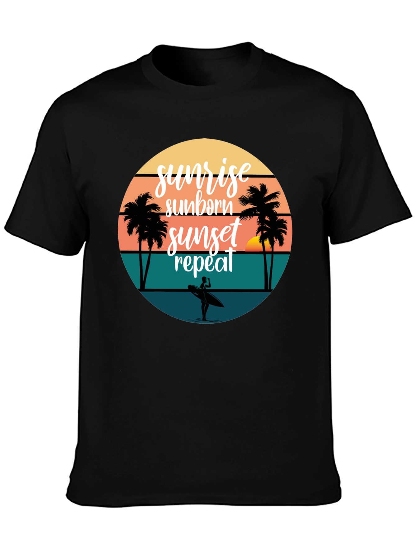 Sunset Surfing Tee: Beach Vibes