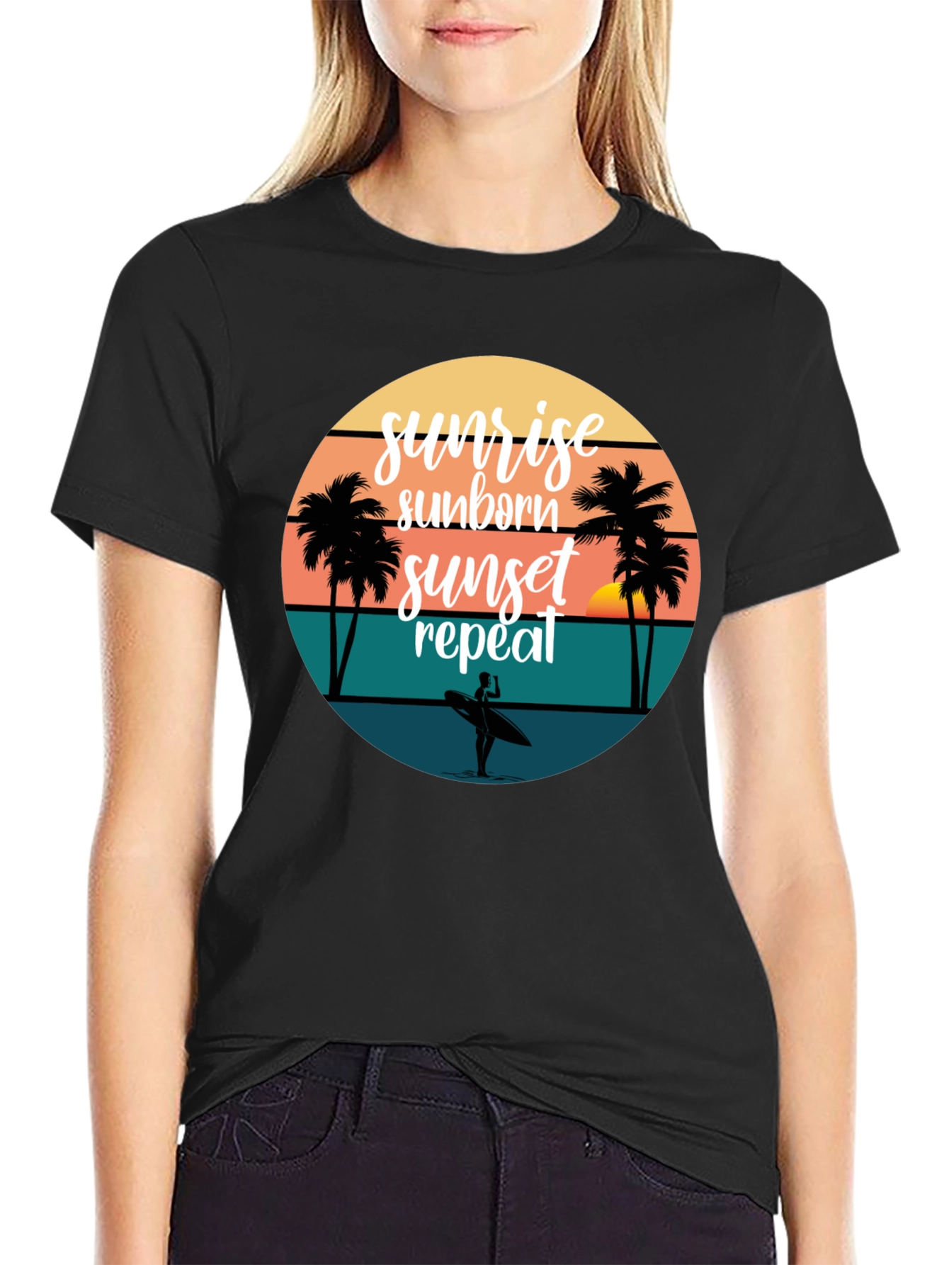 Sunset Surfing Tee: Beach Vibes