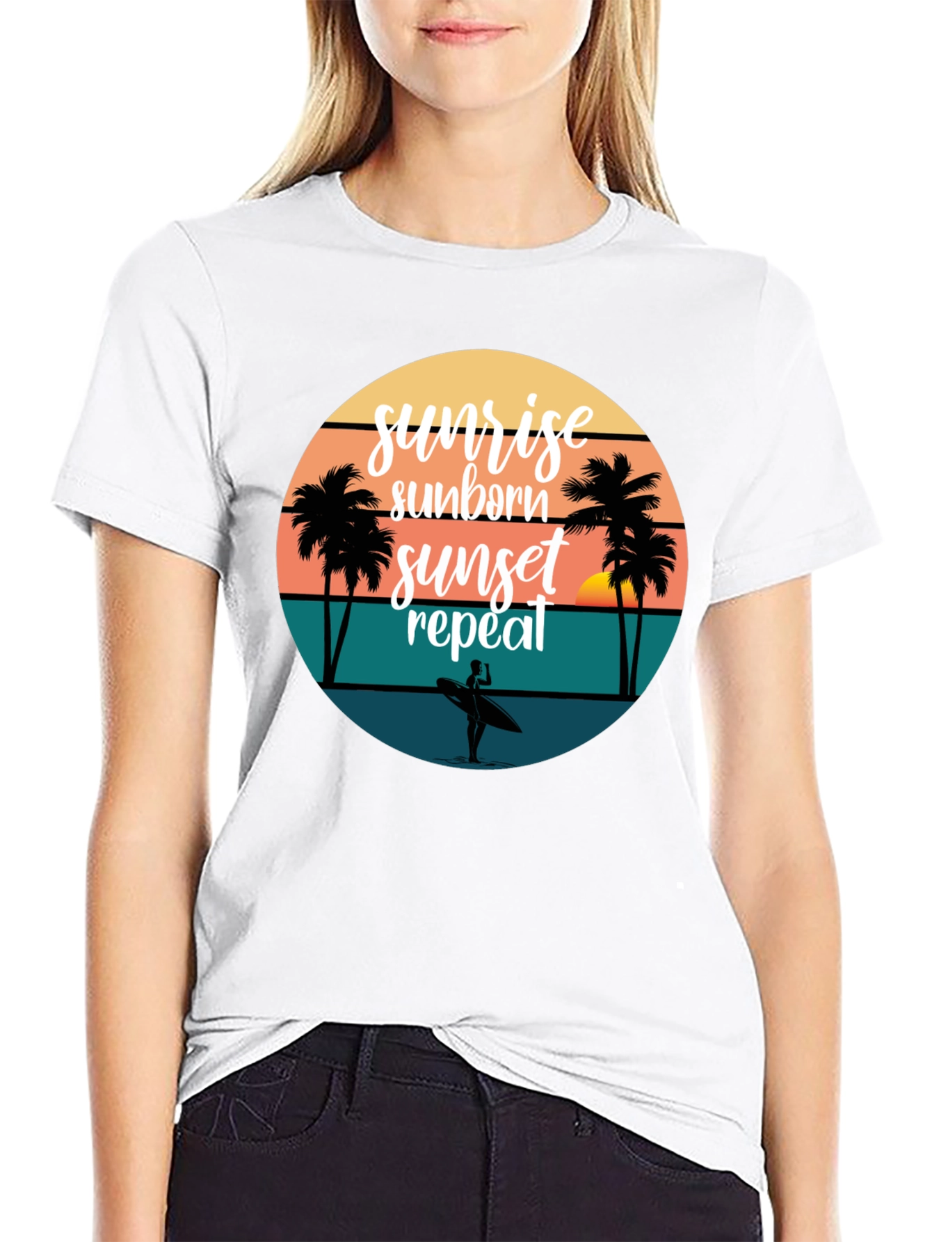 Sunset Surfing Tee: Beach Vibes