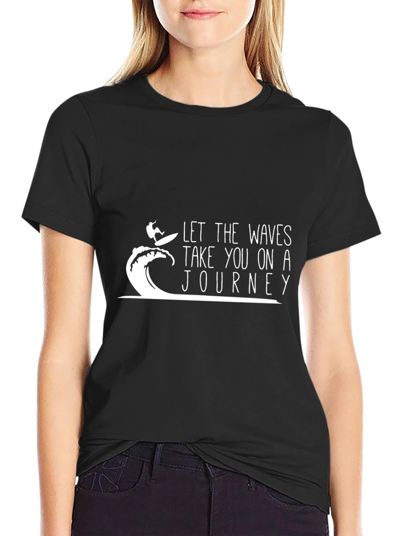 Surfing Waves Journey Black Tee