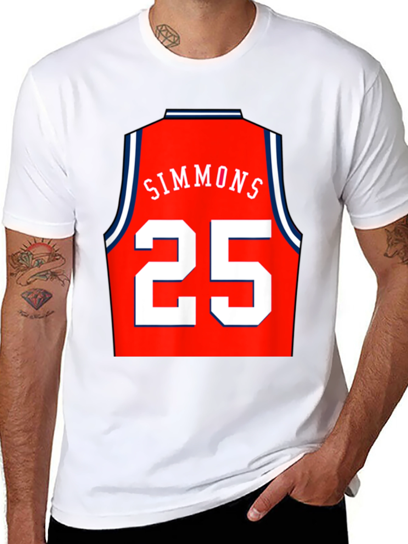 Simmons 25 Basketball Jersey Style Graphic Tee