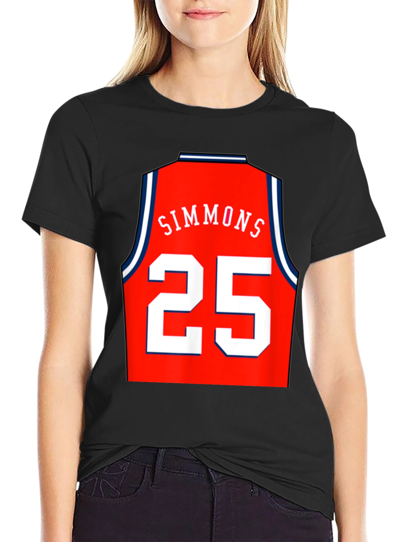 Simmons 25 Basketball Jersey Style Graphic Tee