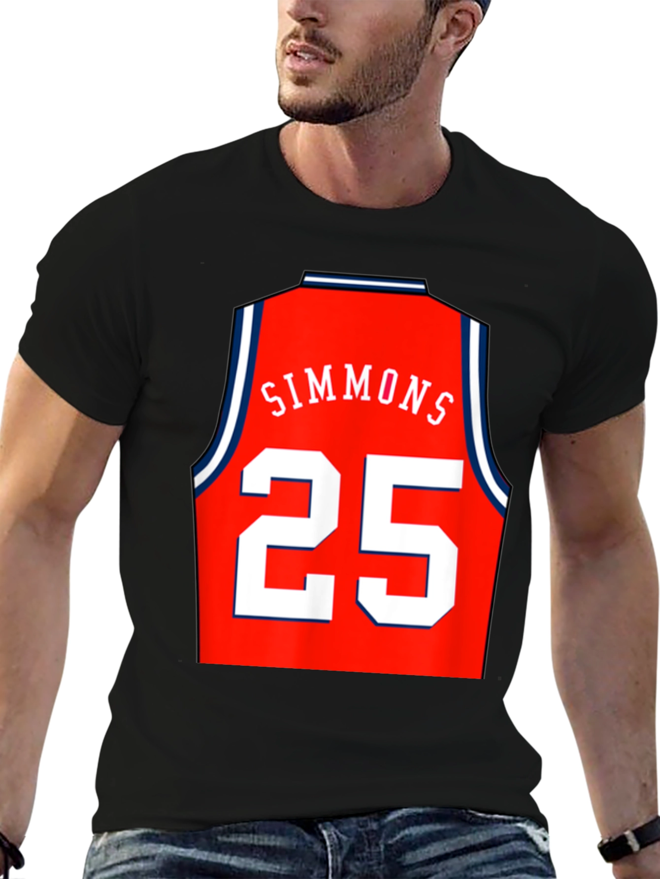 Simmons 25 Basketball Jersey Style Graphic Tee