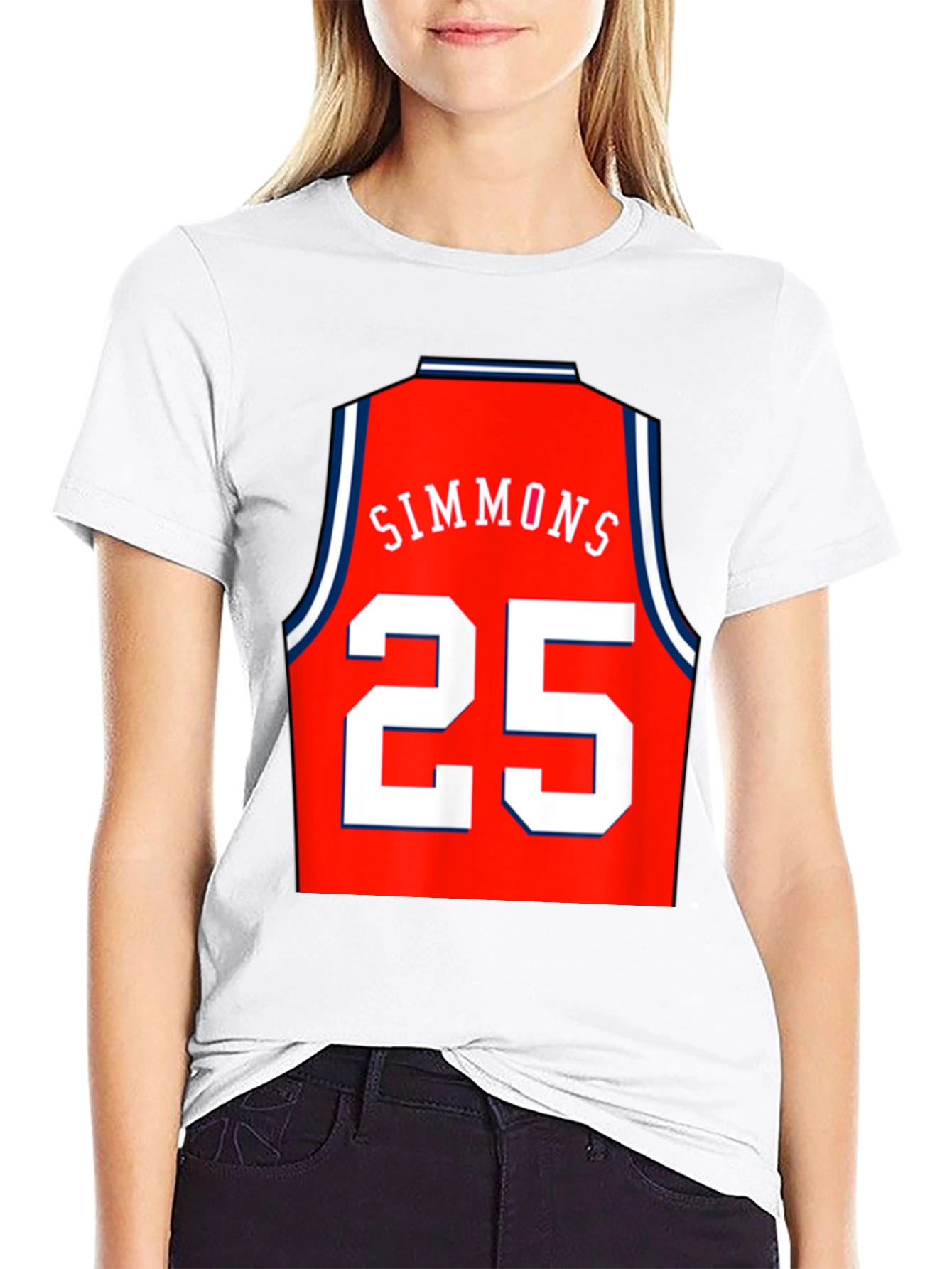 Simmons 25 Basketball Jersey Style Graphic Tee