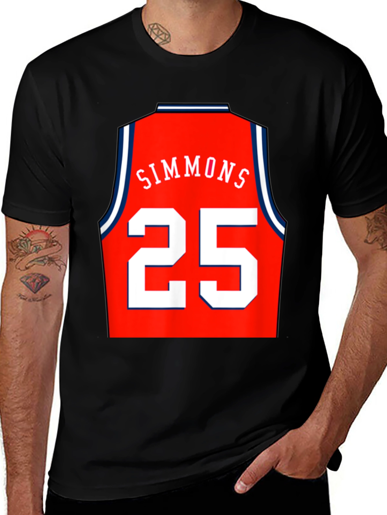 Simmons 25 Basketball Jersey Style Graphic Tee