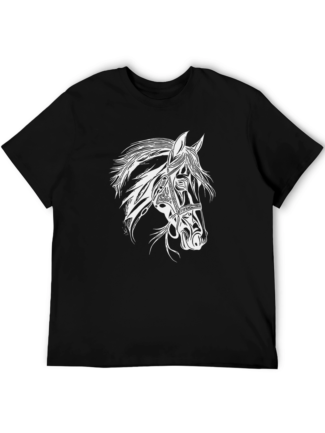 Horse Graphic Tee - Stylish Black Cotton T-Shirt