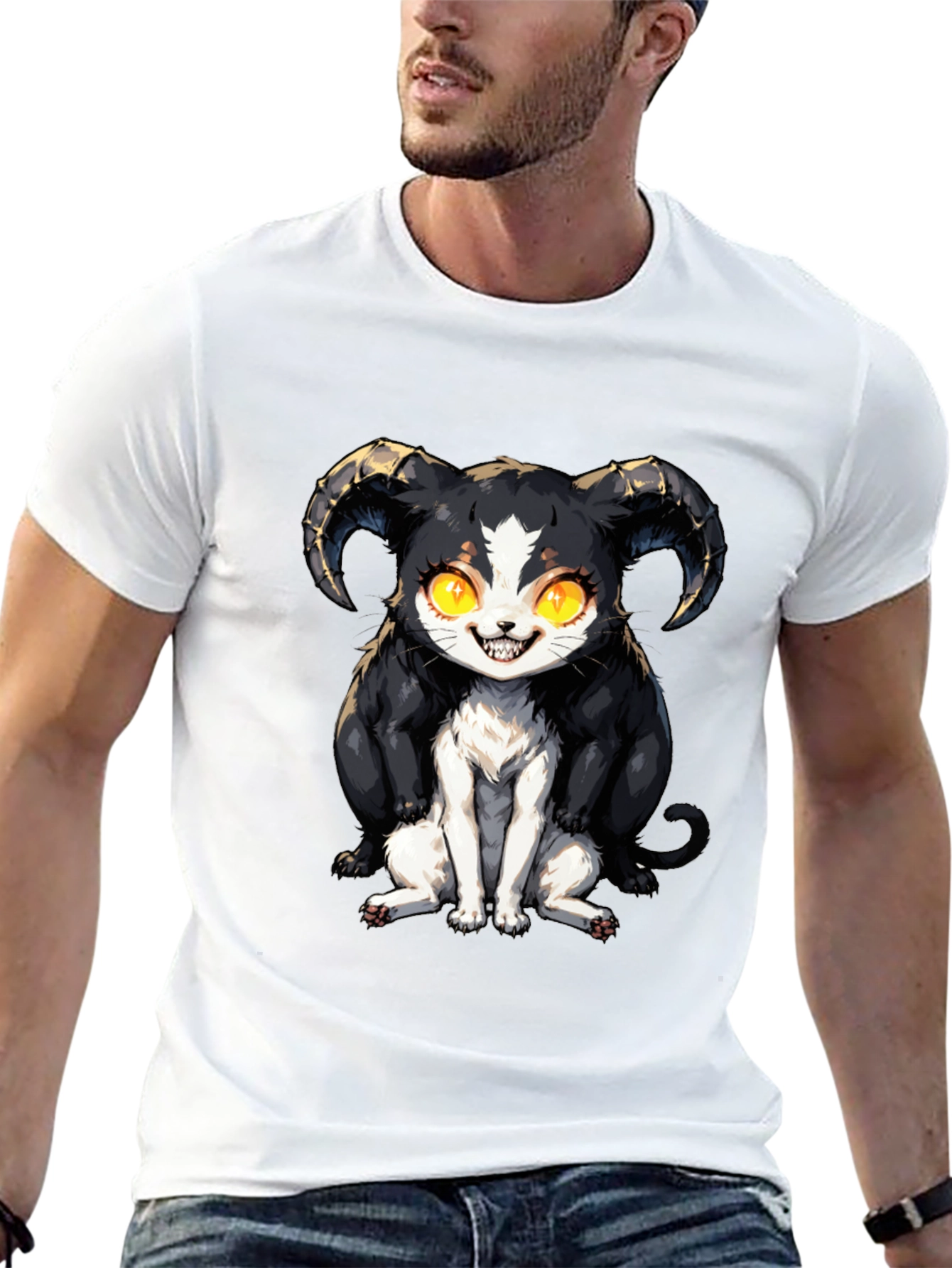 Devil Cat T-Shirt - Black Graphic Tee