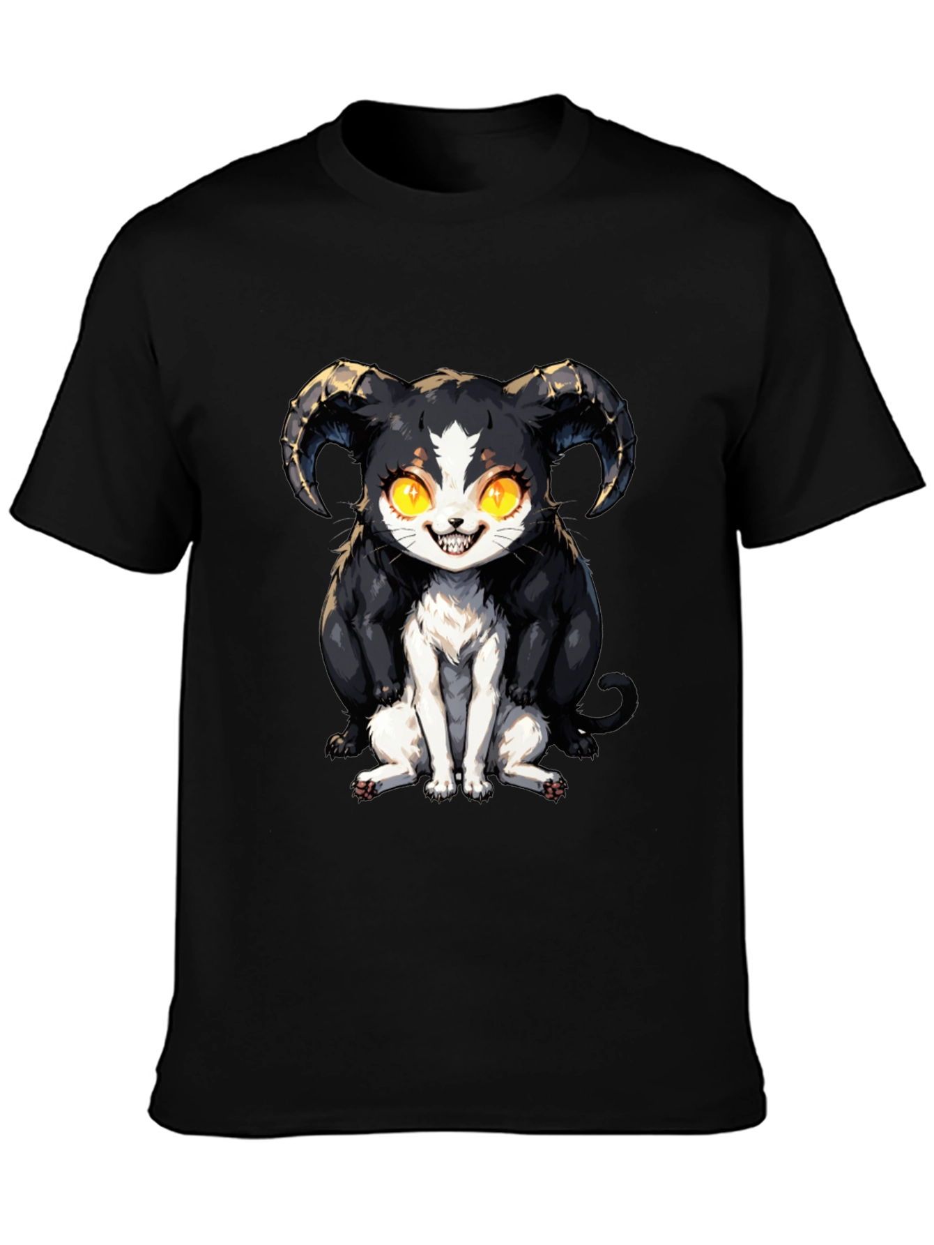 Devil Cat T-Shirt - Black Graphic Tee