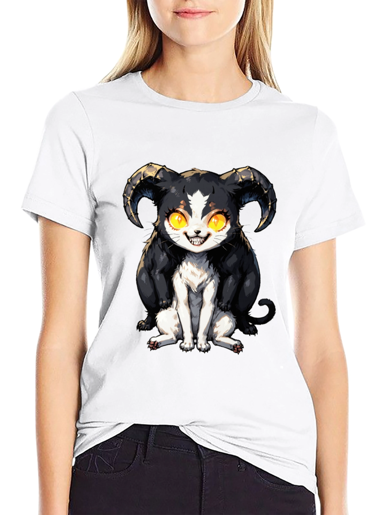 Devil Cat T-Shirt - Black Graphic Tee