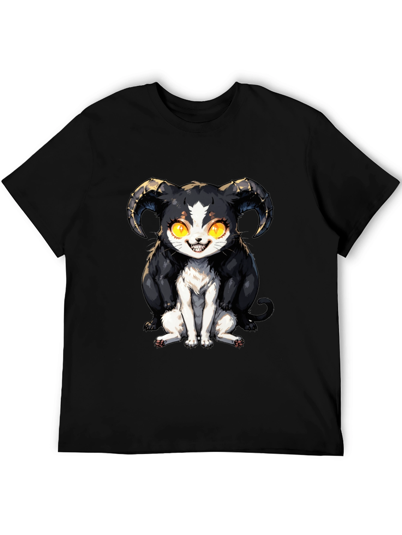 Devil Cat T-Shirt - Black Graphic Tee