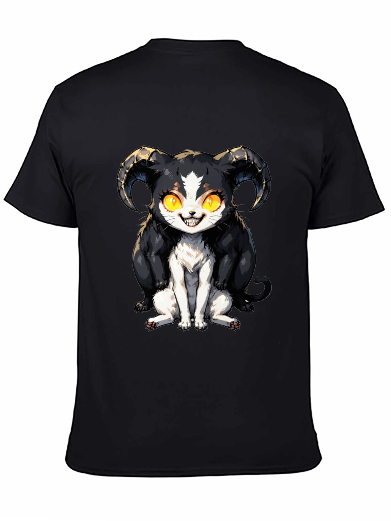 Devil Cat T-Shirt - Black Graphic Tee