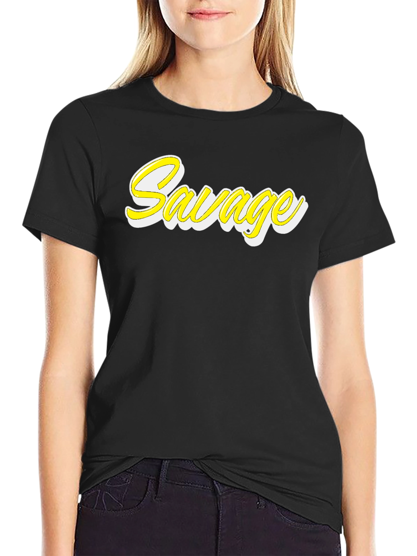 Savage Graphic T-Shirt - Black Crew Neck Tee