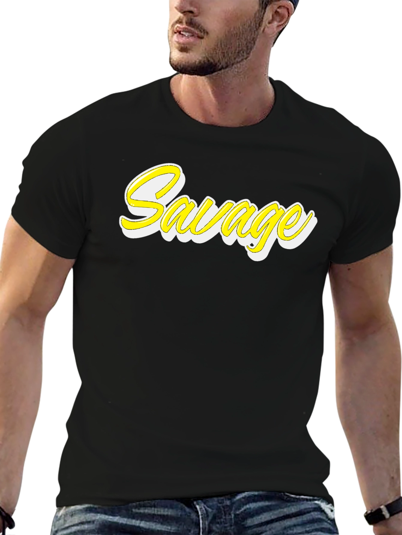 Savage Graphic T-Shirt - Black Crew Neck Tee