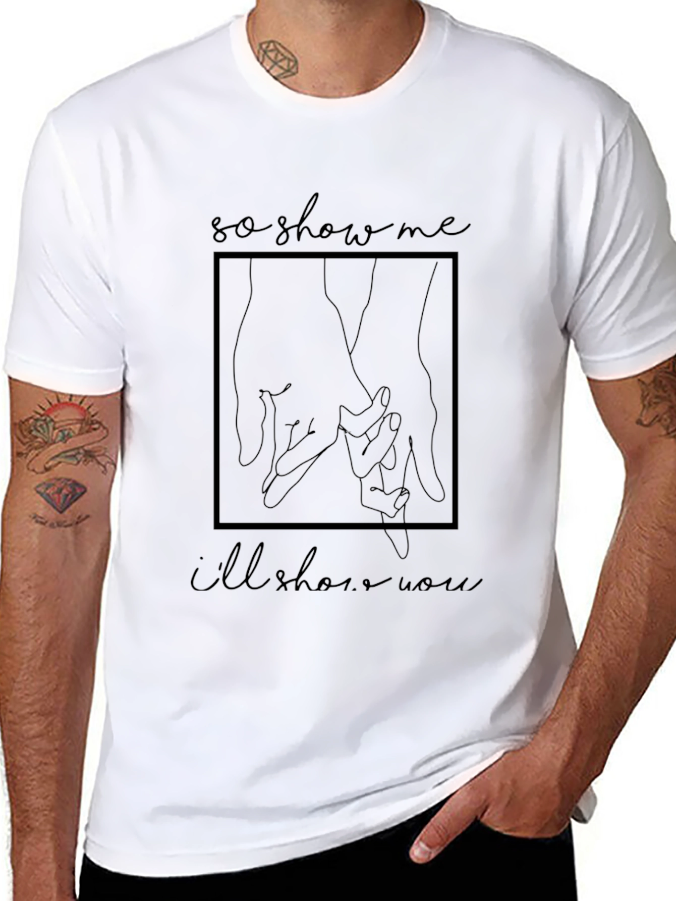 Minimalist So Show Me Graphic Black T-Shirt