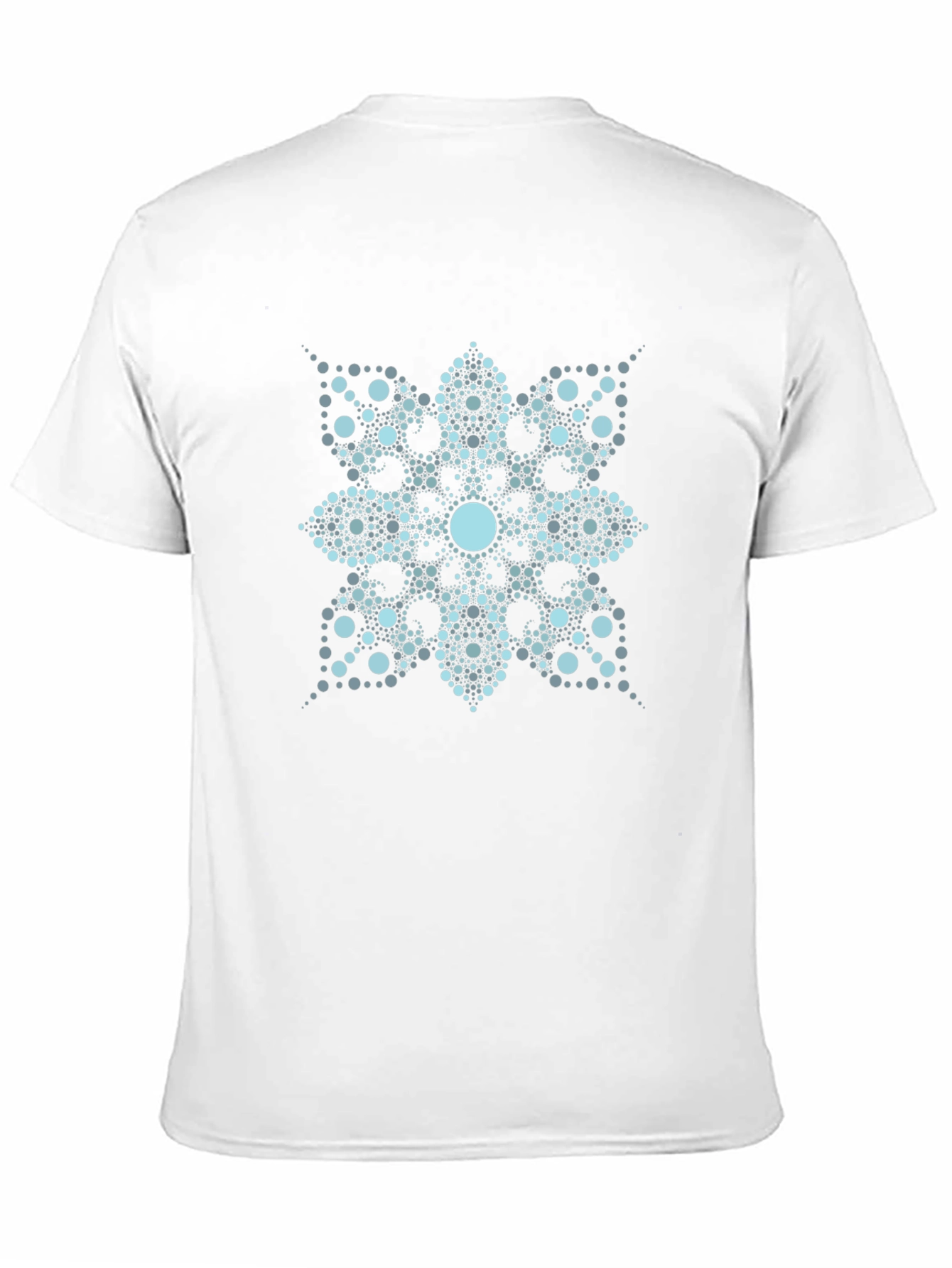 Abstract Floral Dot Pattern Black T-Shirt