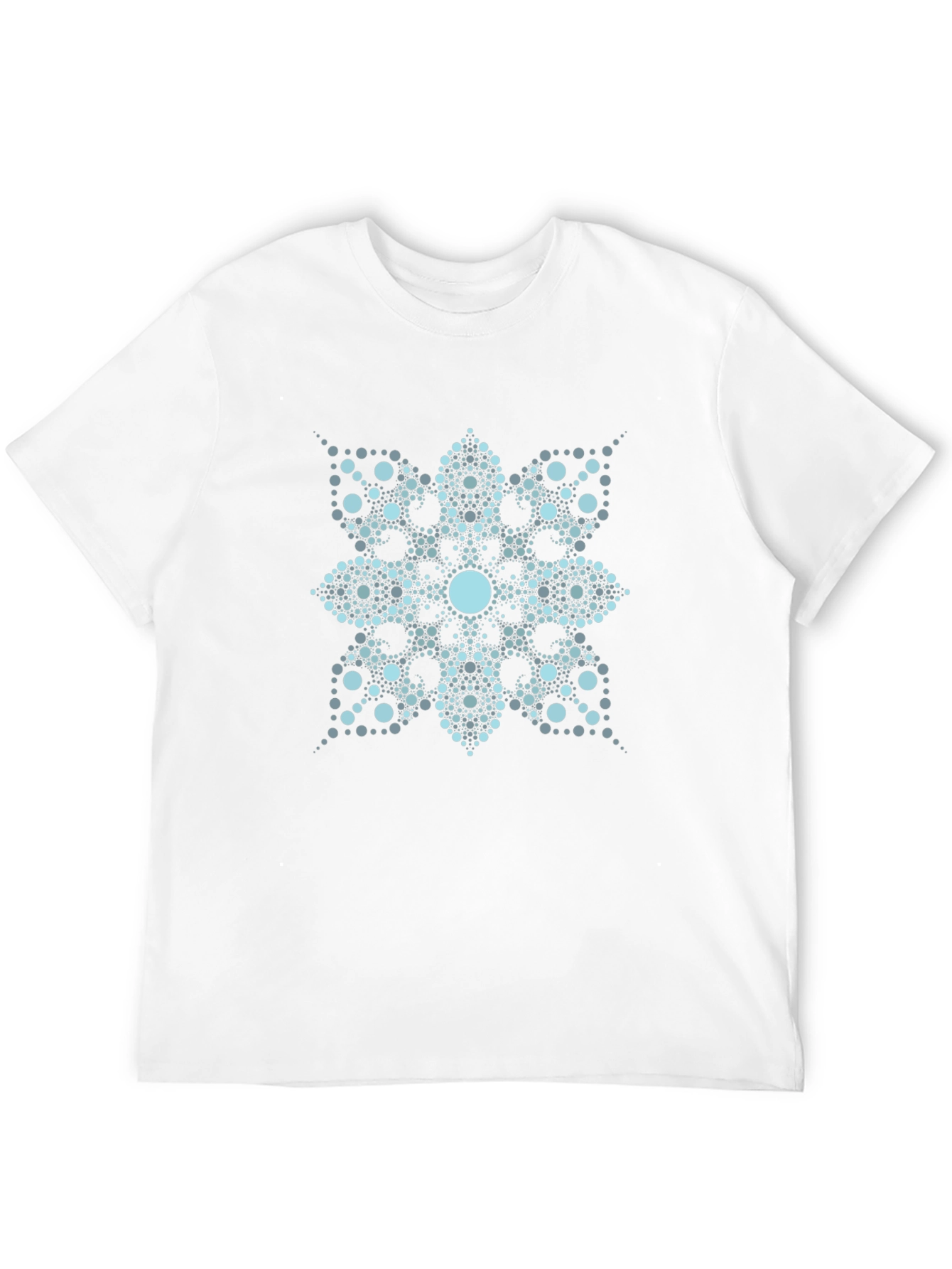 Abstract Floral Dot Pattern Black T-Shirt