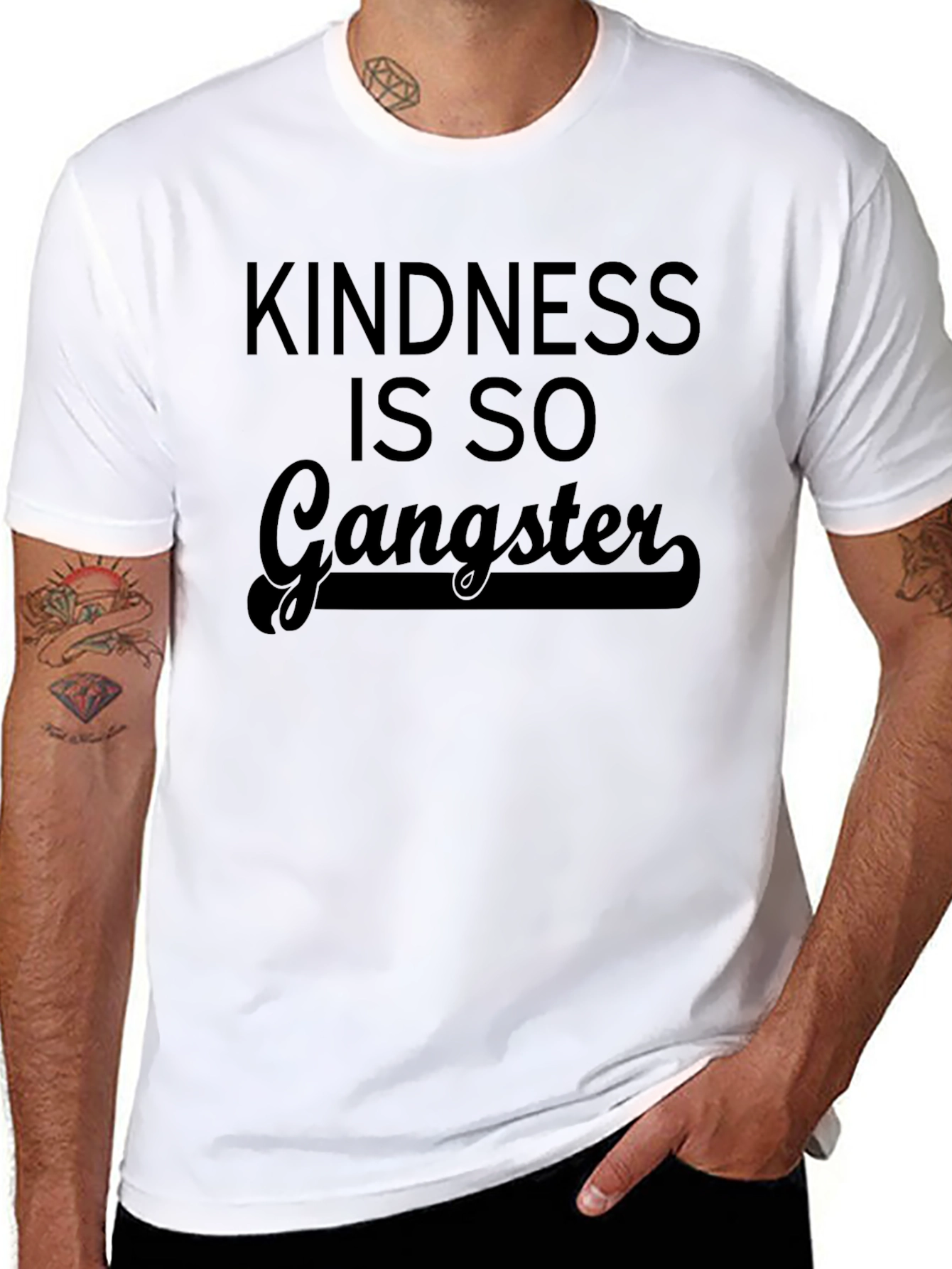 Kindness is so Gangster Black T-Shirt