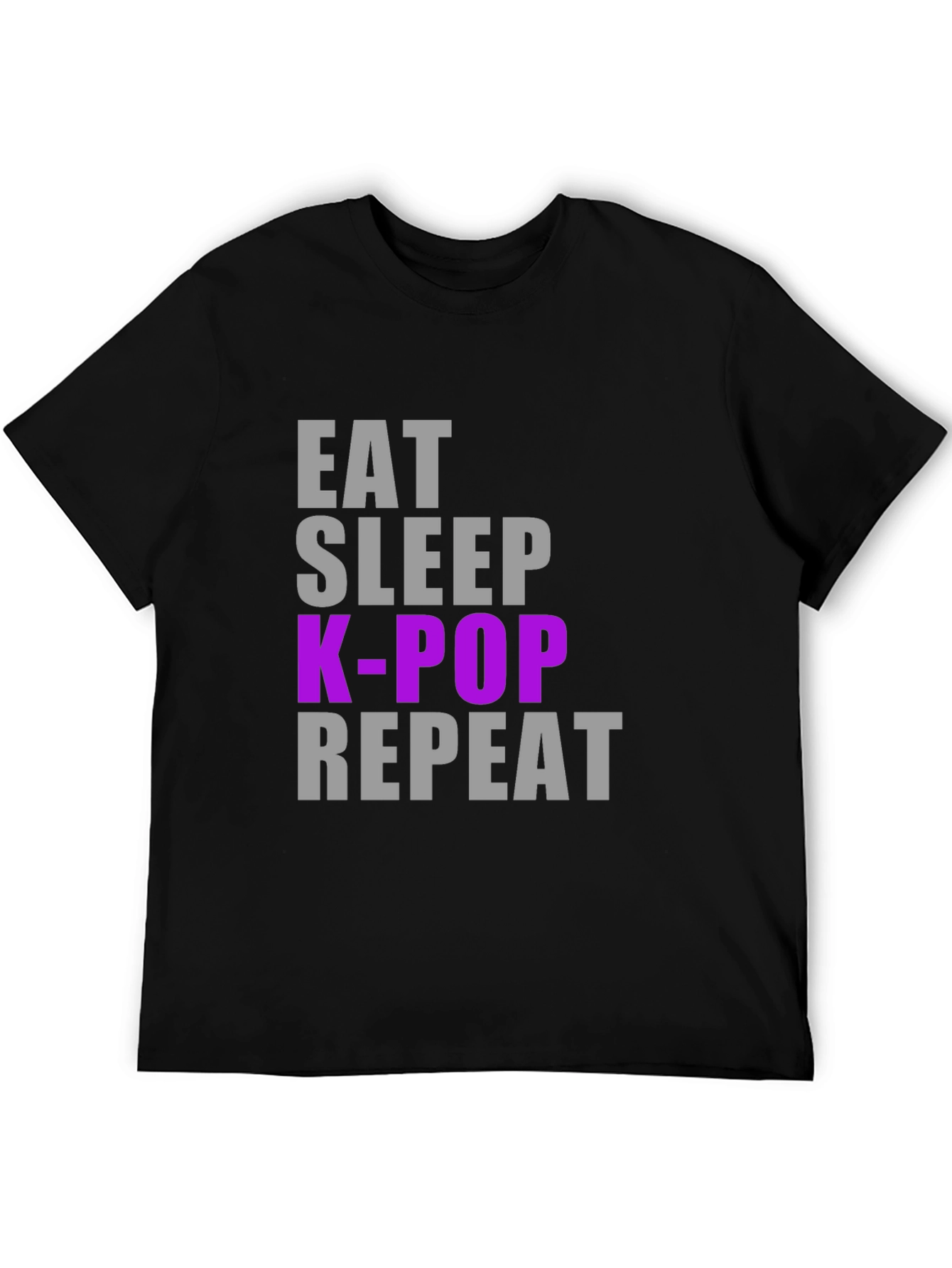 Eat Sleep K-Pop Repeat Black T-Shirt