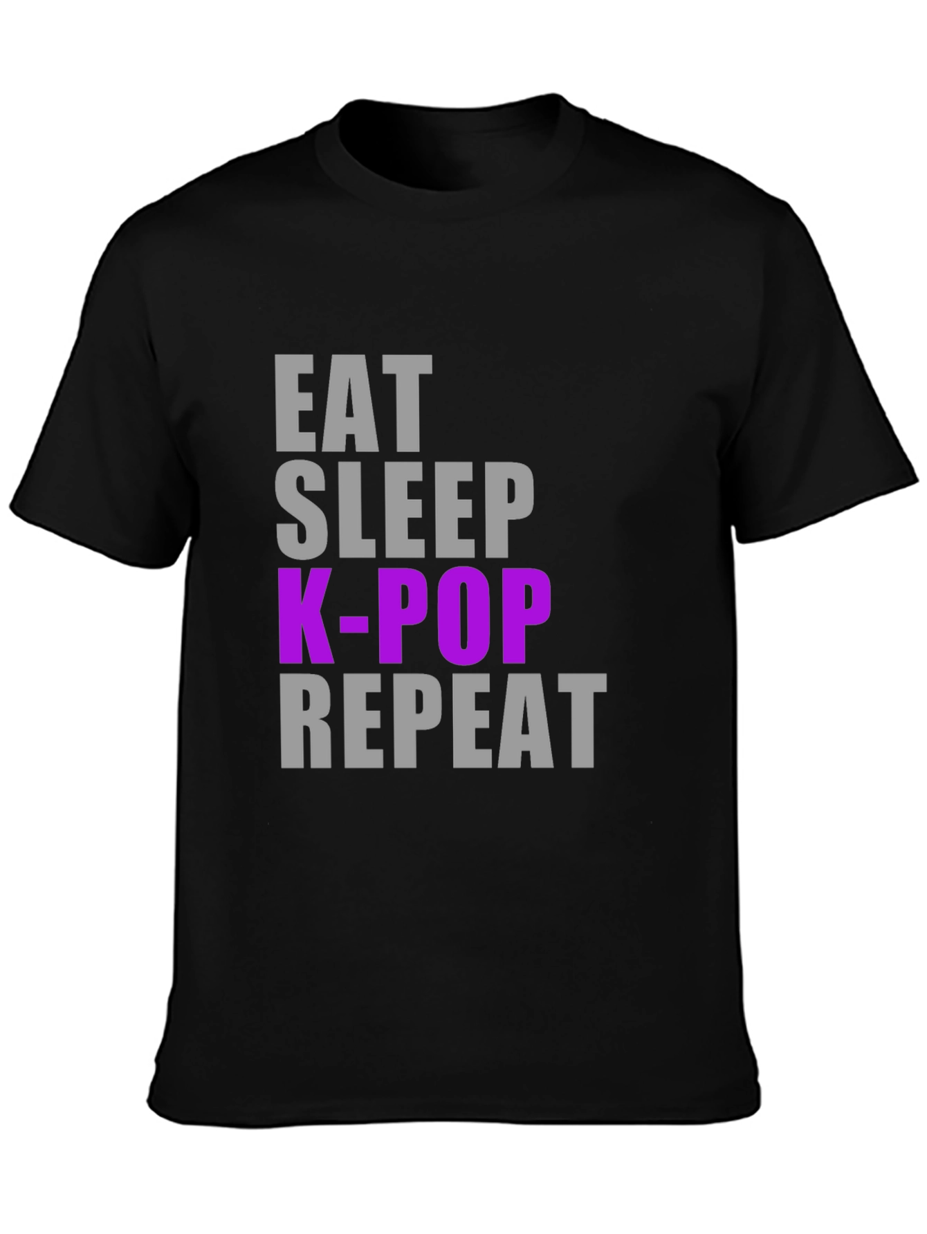 Eat Sleep K-Pop Repeat Black T-Shirt