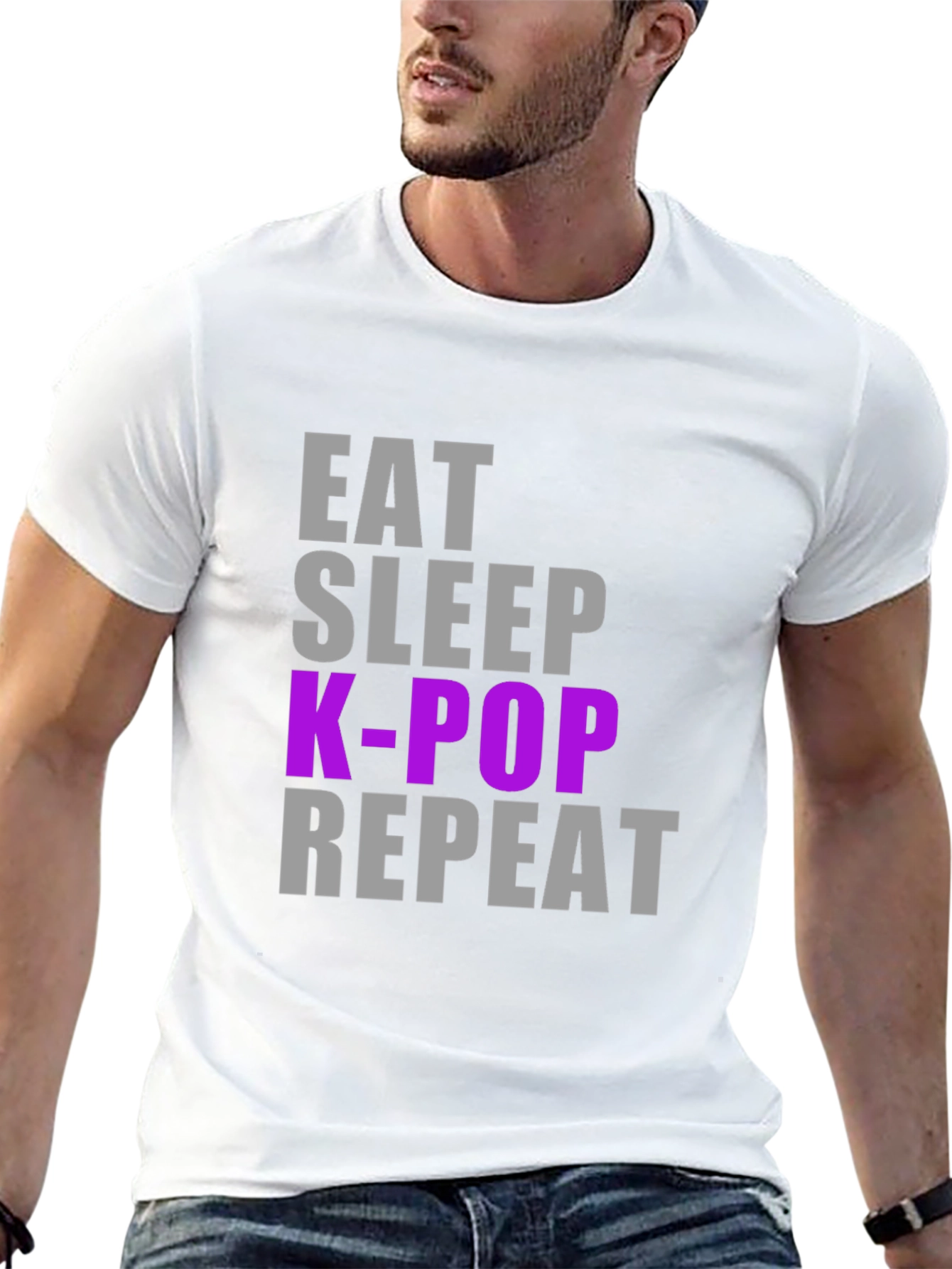 Eat Sleep K-Pop Repeat Black T-Shirt