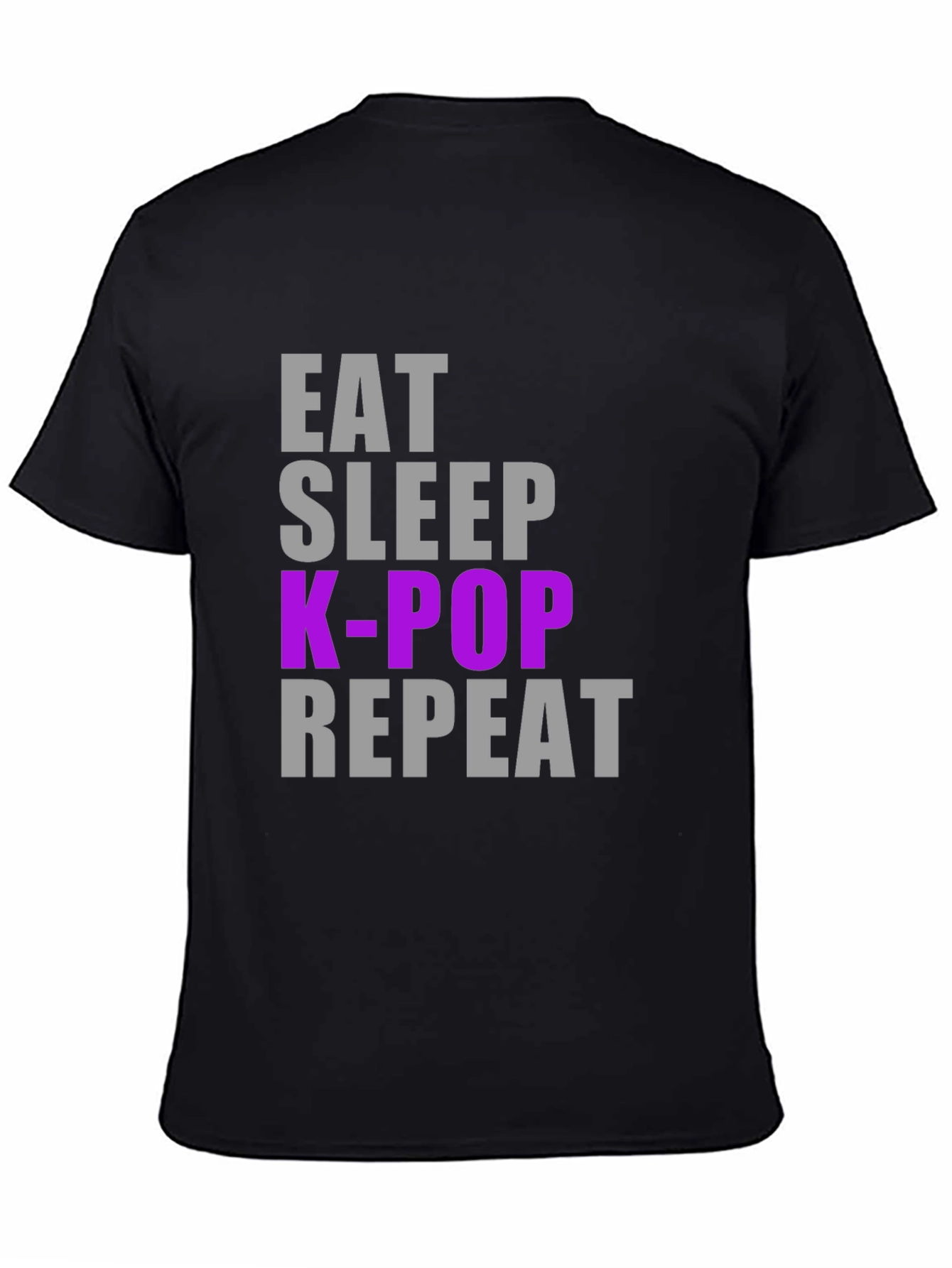Eat Sleep K-Pop Repeat Black T-Shirt