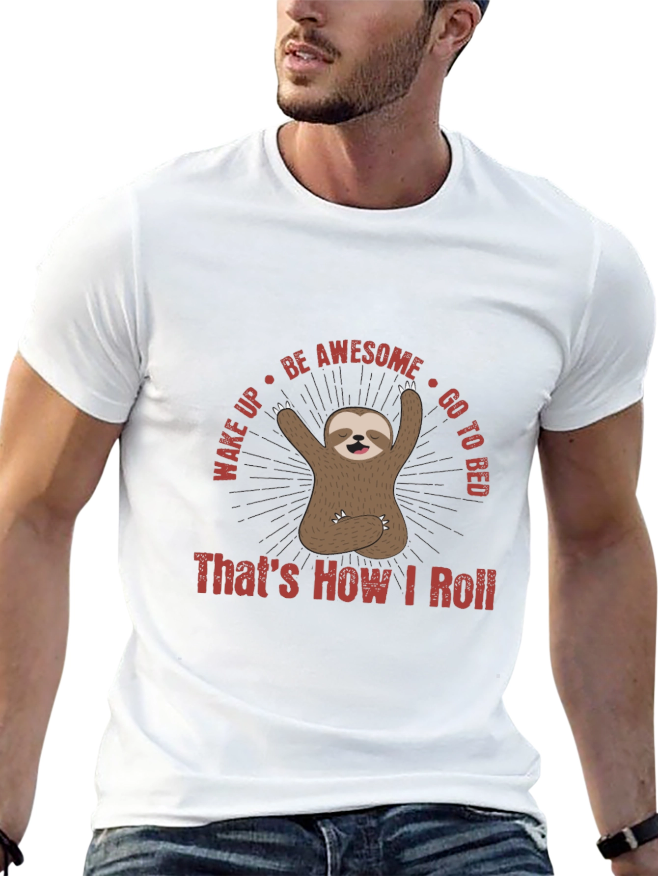 Sloth Thats How I Roll Graphic T-Shirt