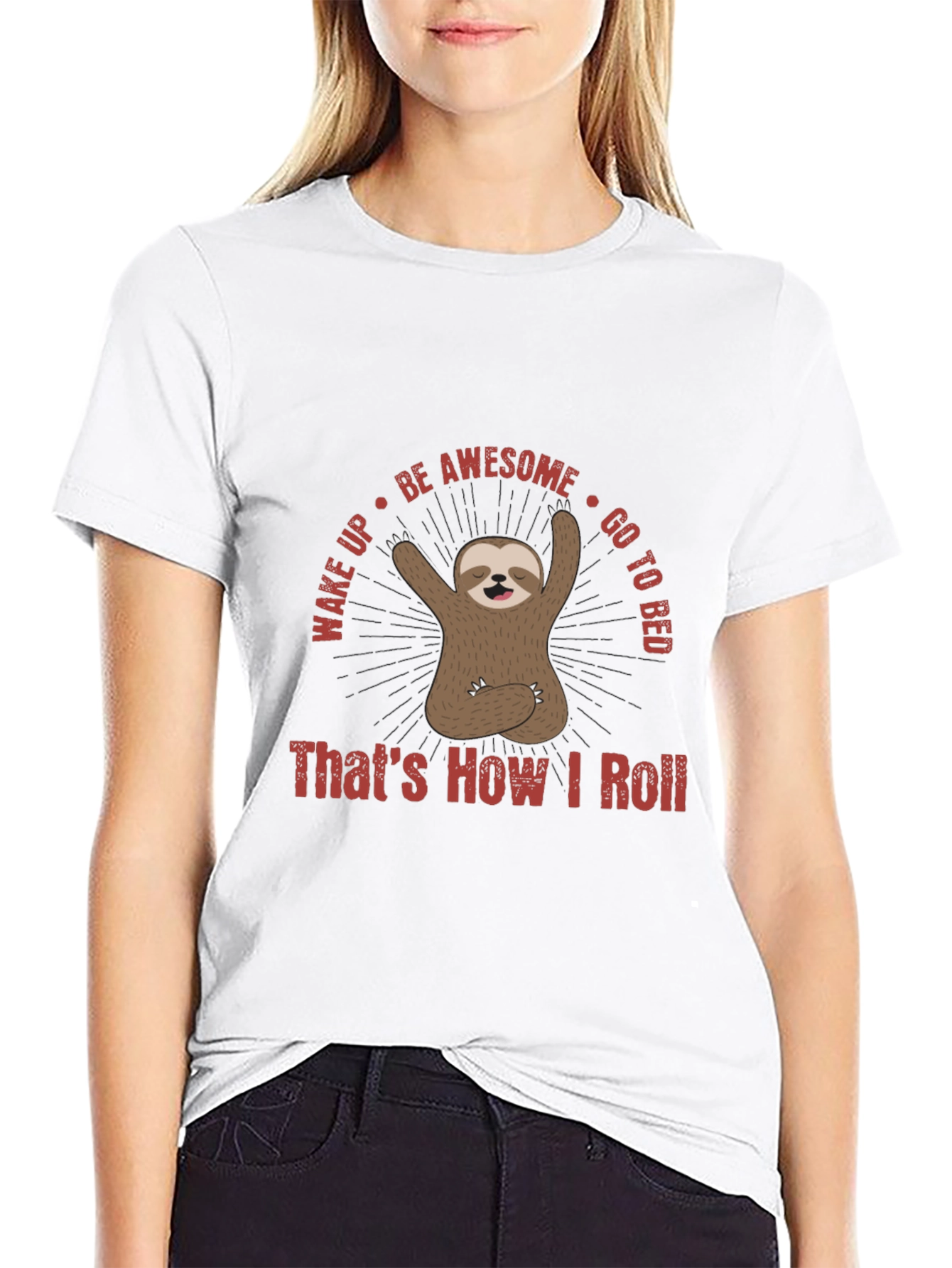 Sloth Thats How I Roll Graphic T-Shirt