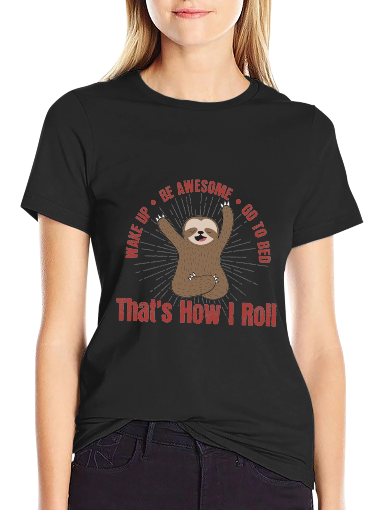 Sloth Thats How I Roll Graphic T-Shirt
