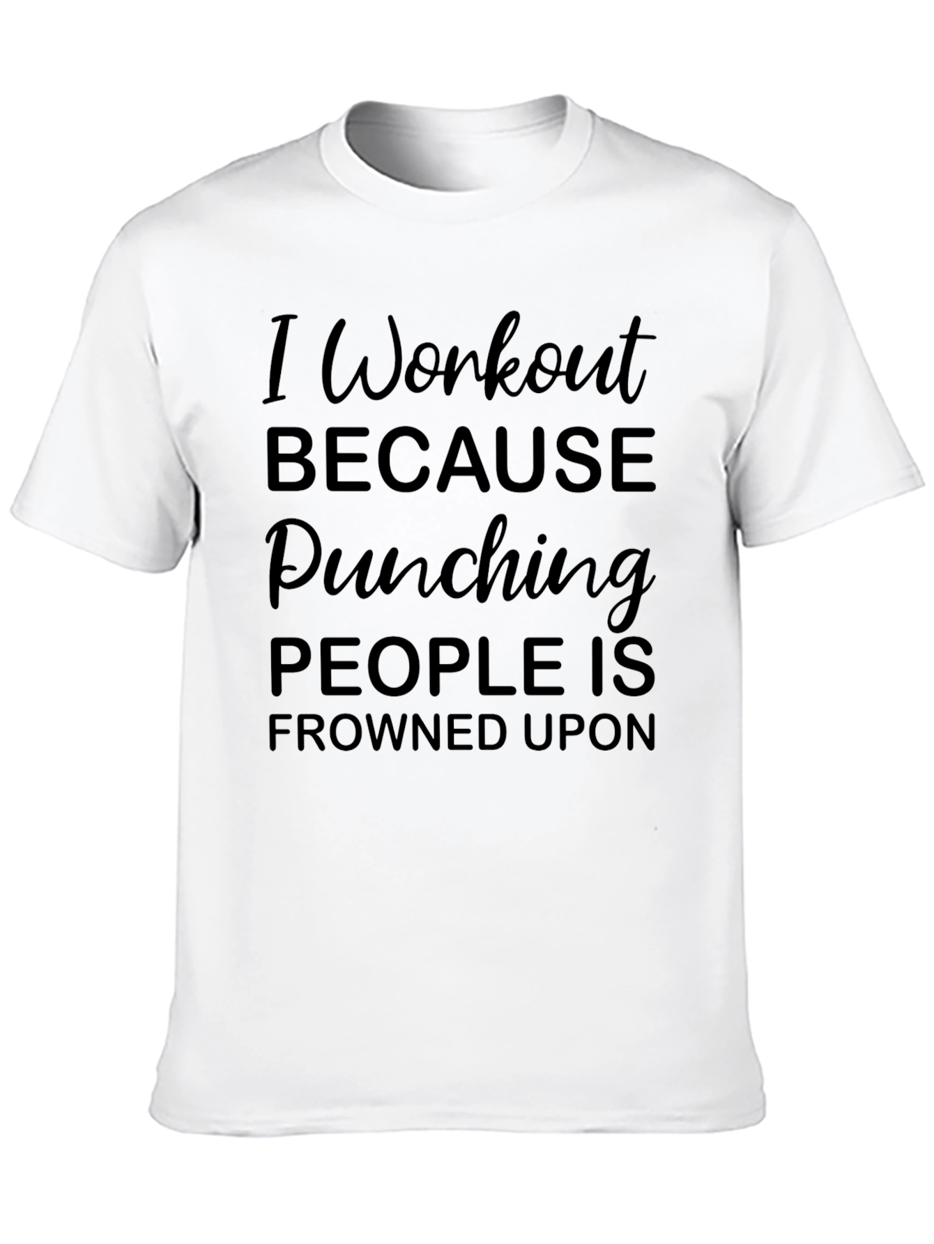 Workout Humor Tee - Punching Frowned Upon