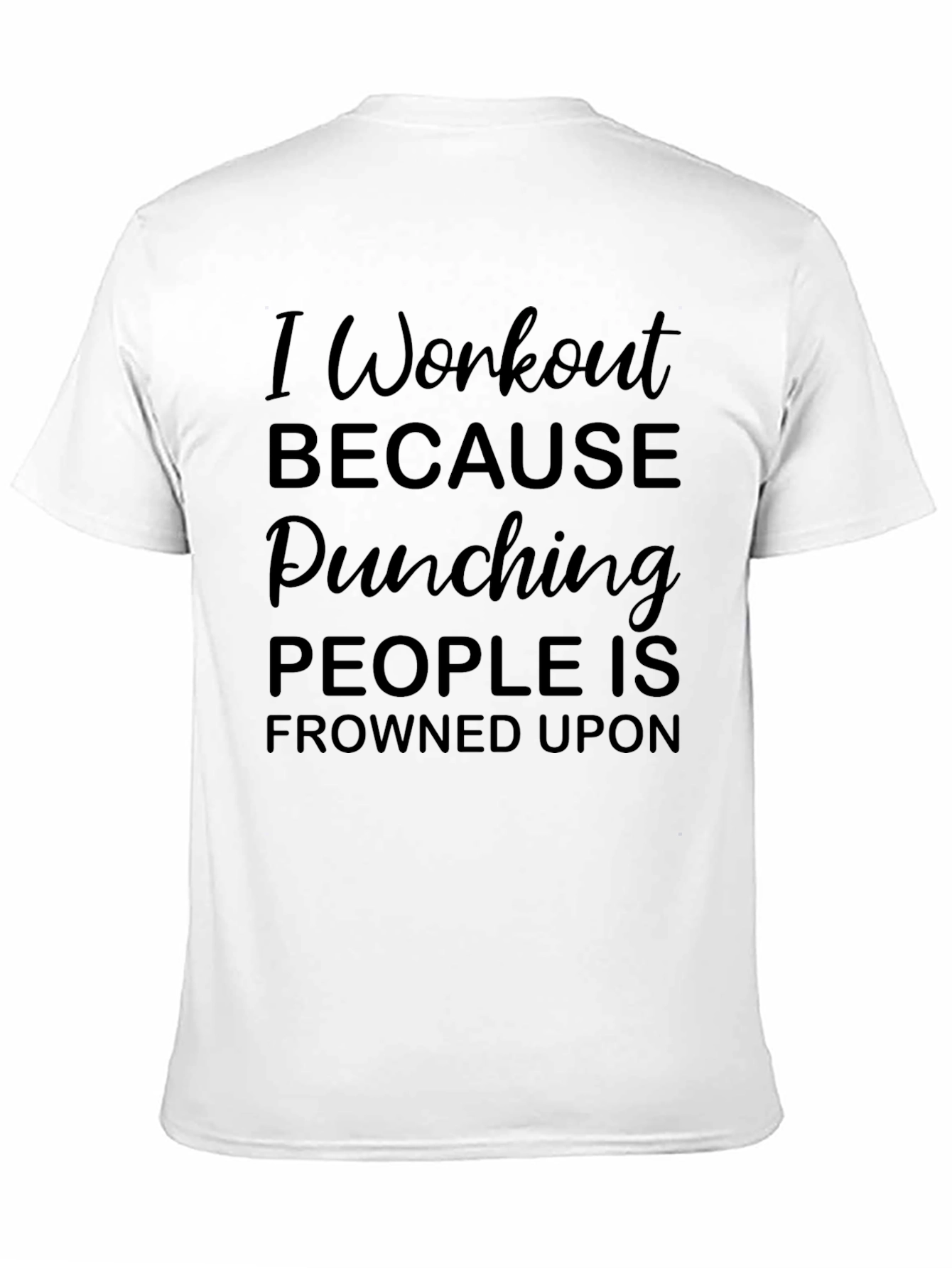 Workout Humor Tee - Punching Frowned Upon