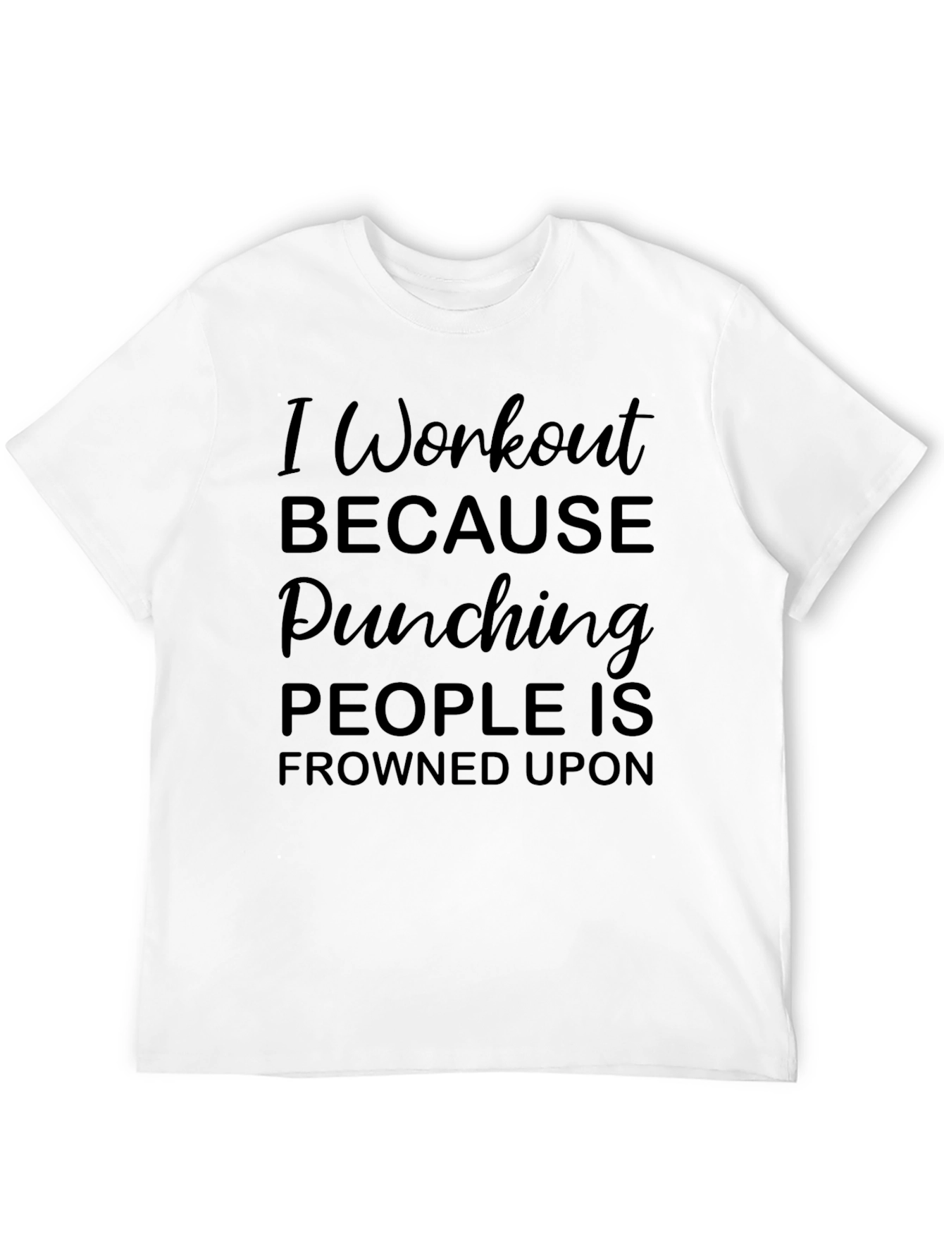 Workout Humor Tee - Punching Frowned Upon