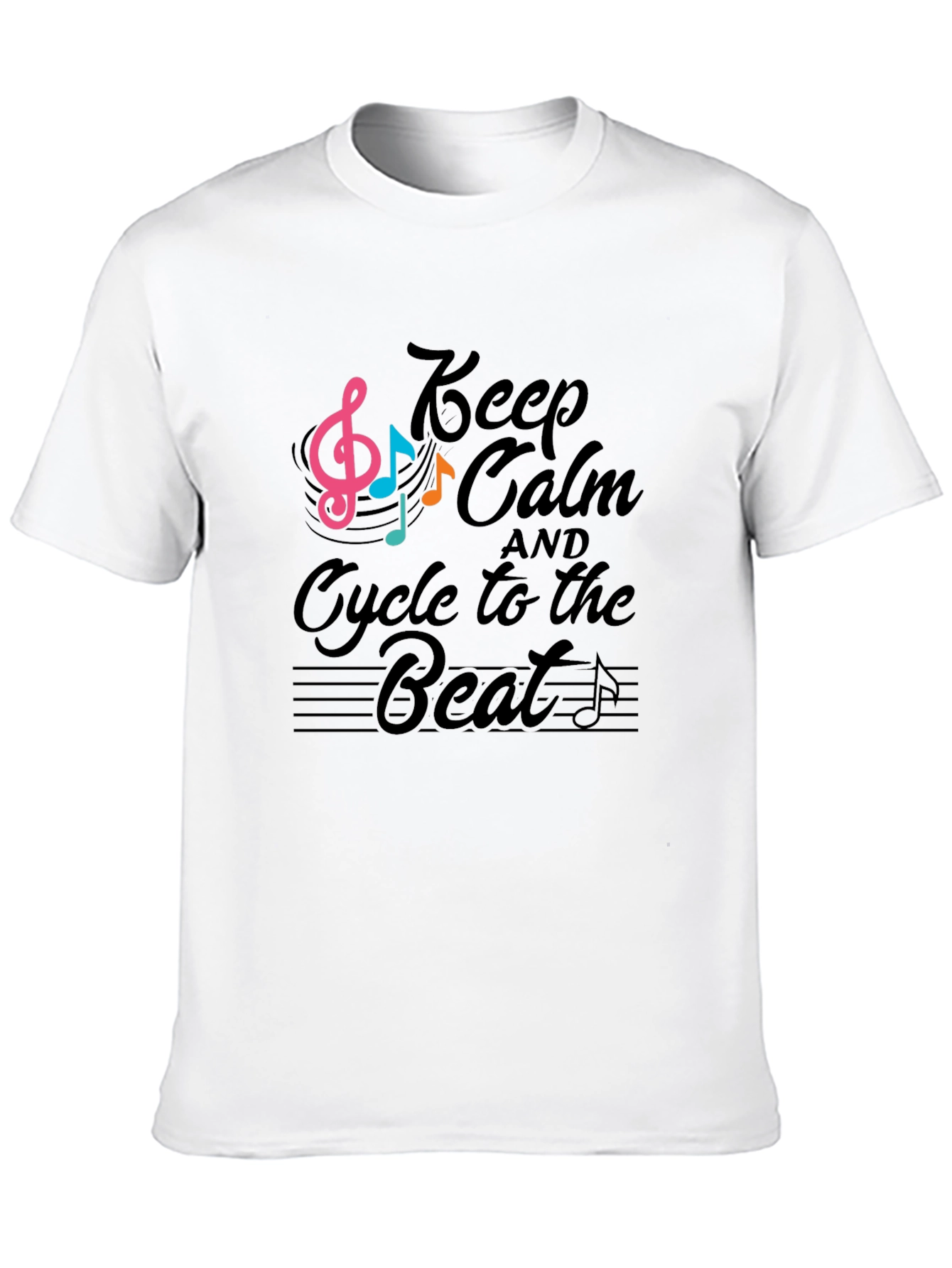 Keep Calm Cycle to the Beat Black T-Shirt