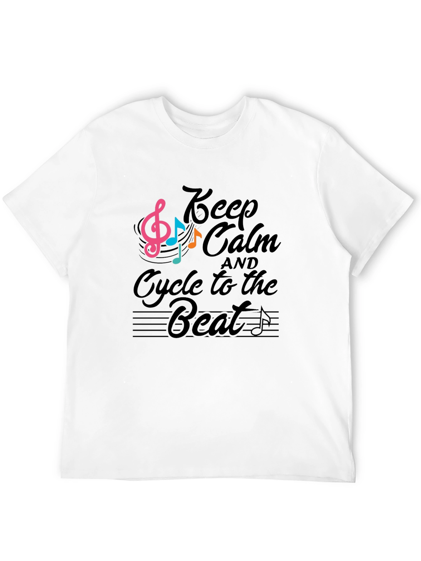 Keep Calm Cycle to the Beat Black T-Shirt