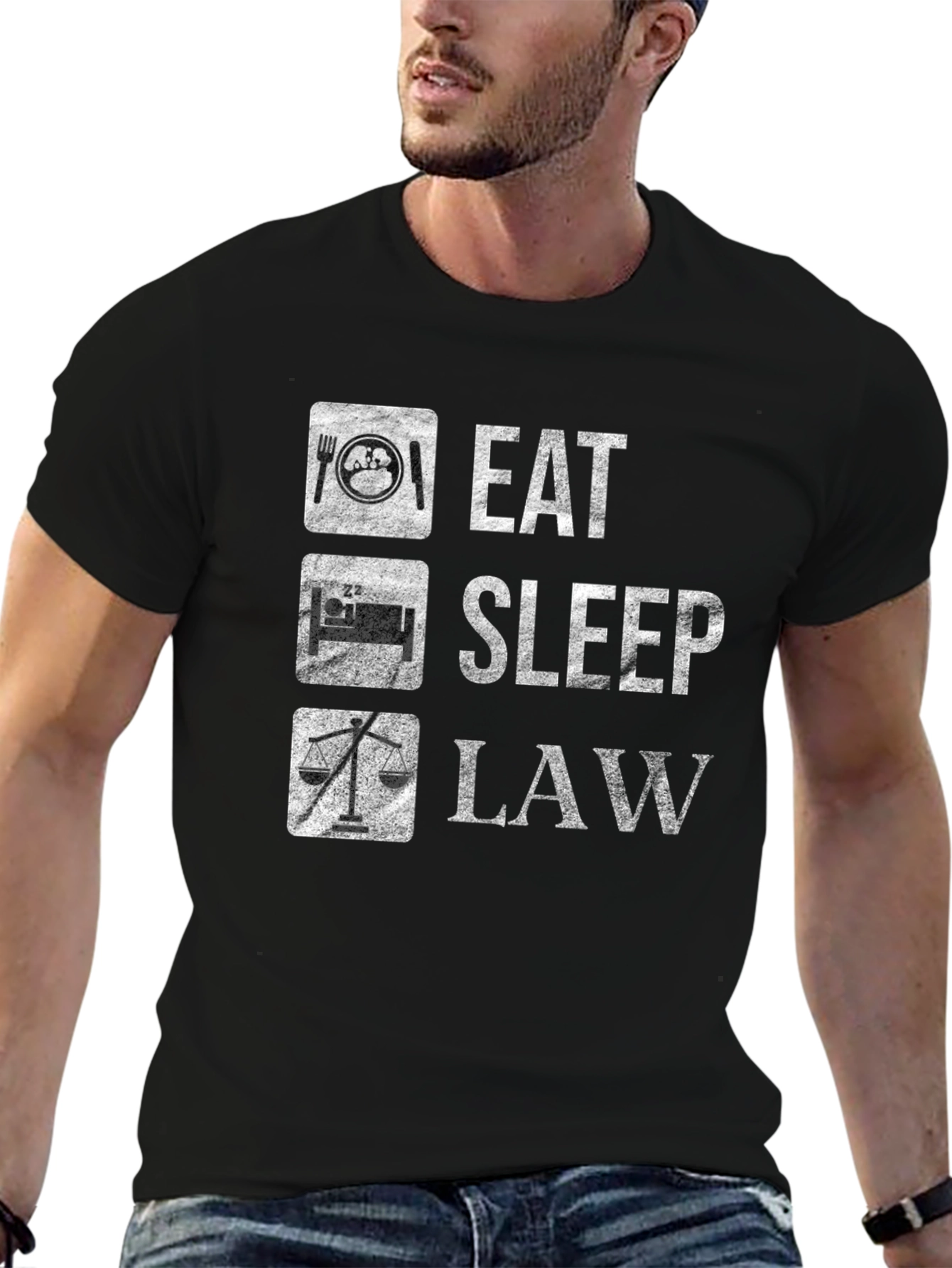Eat Sleep Law Black T-Shirt