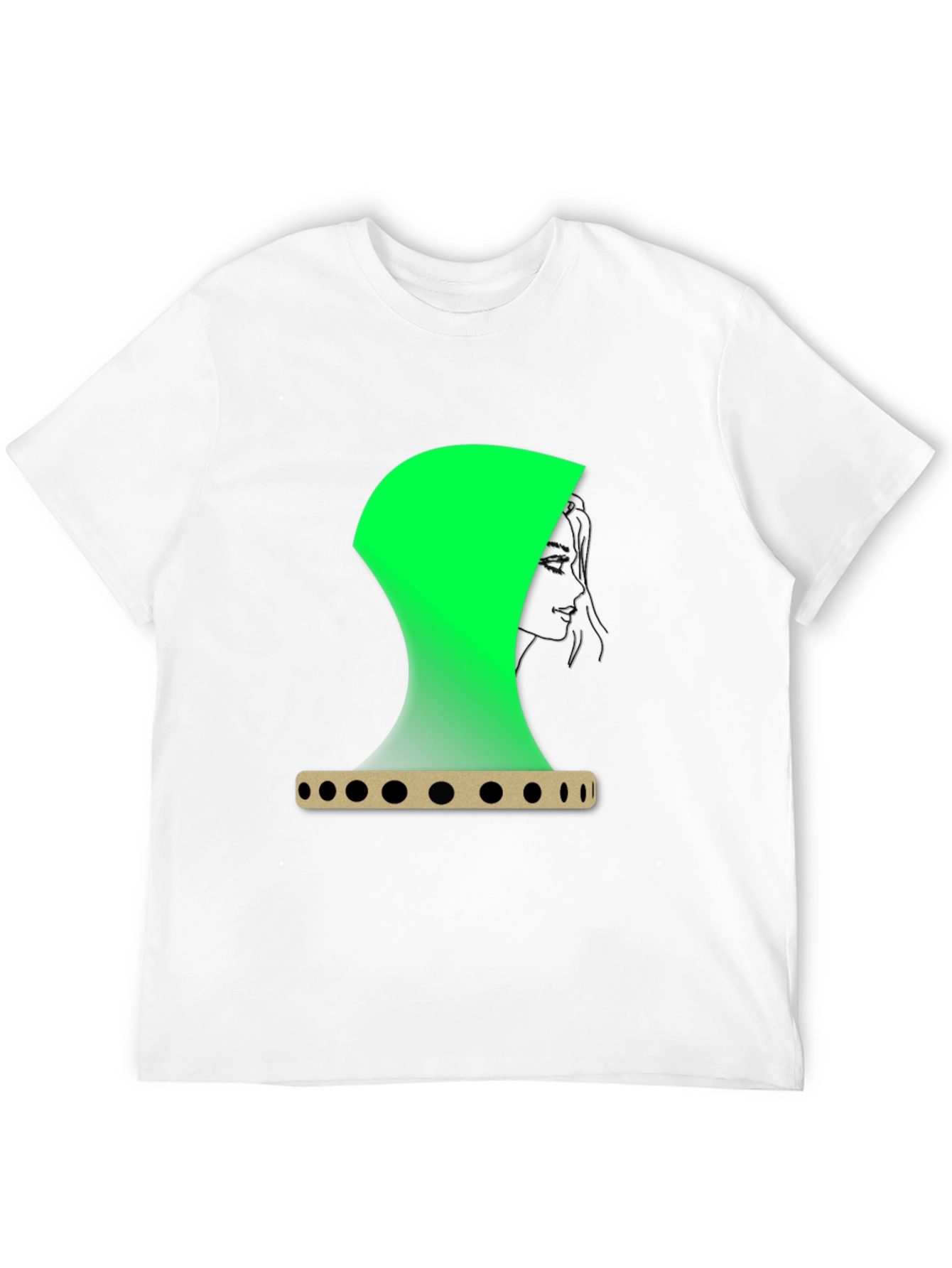 Abstract Green Graphic Print Black T-Shirt