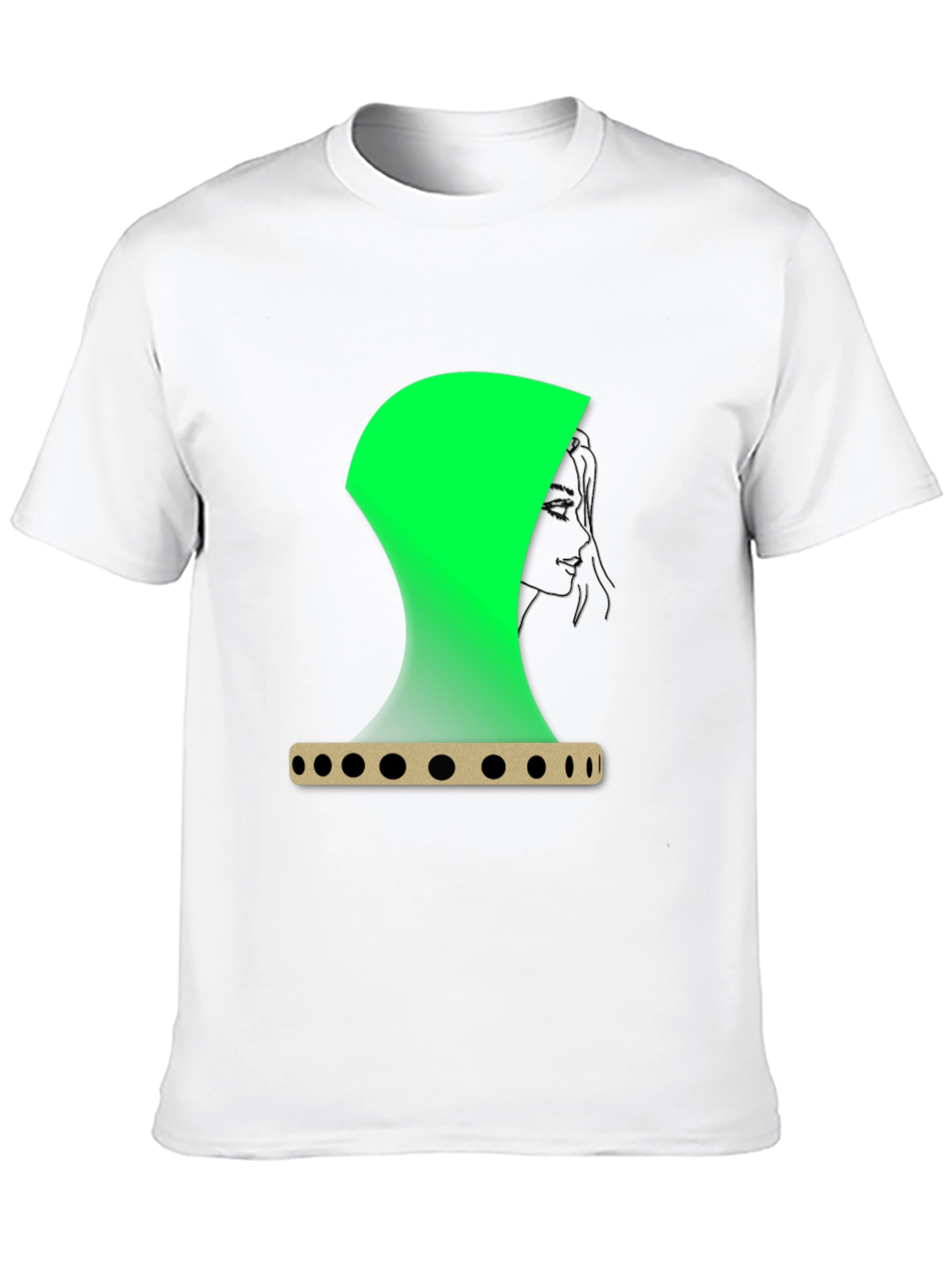 Abstract Green Graphic Print Black T-Shirt