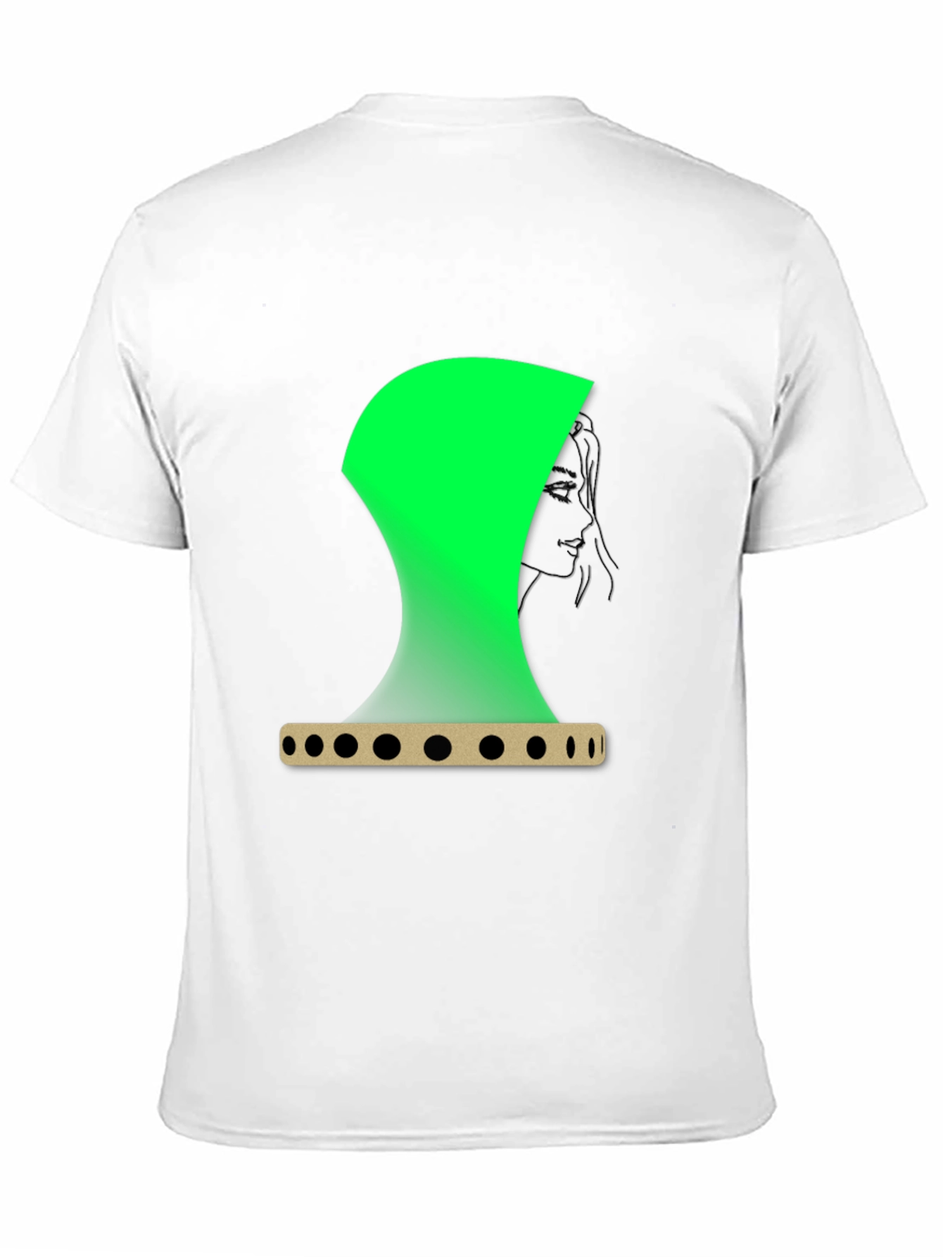 Abstract Green Graphic Print Black T-Shirt