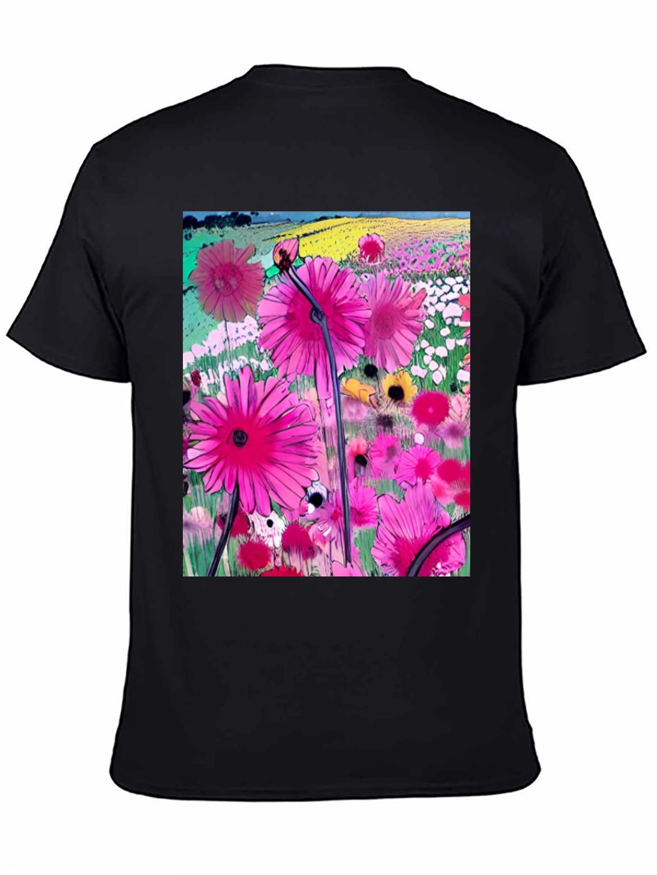Floral Meadow Graphic T-Shirt - Vibrant Casual Wear