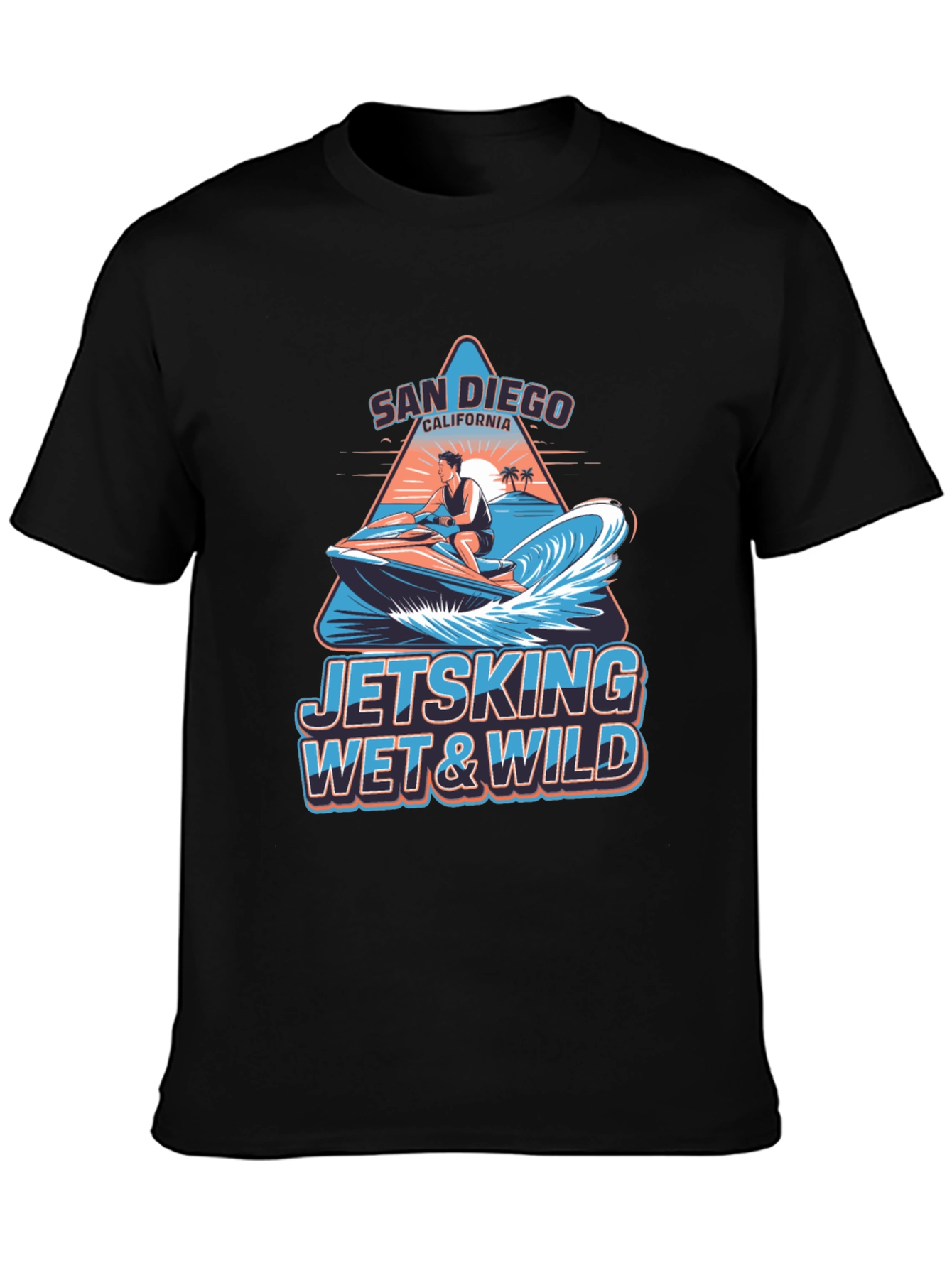 San Diego Jetski Wet & Wild Graphic T-Shirt