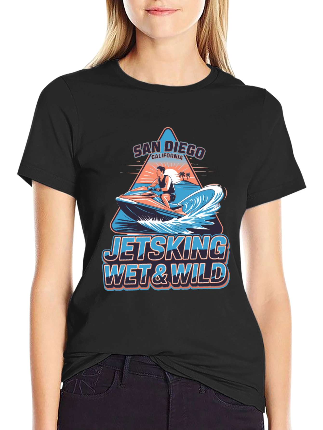 San Diego Jetski Wet & Wild Graphic T-Shirt