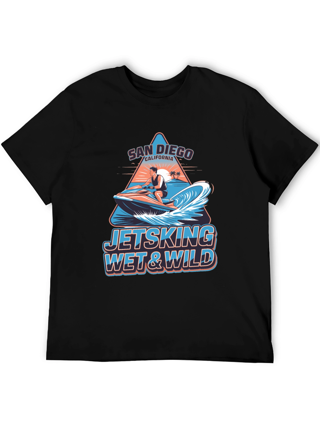 San Diego Jetski Wet & Wild Graphic T-Shirt