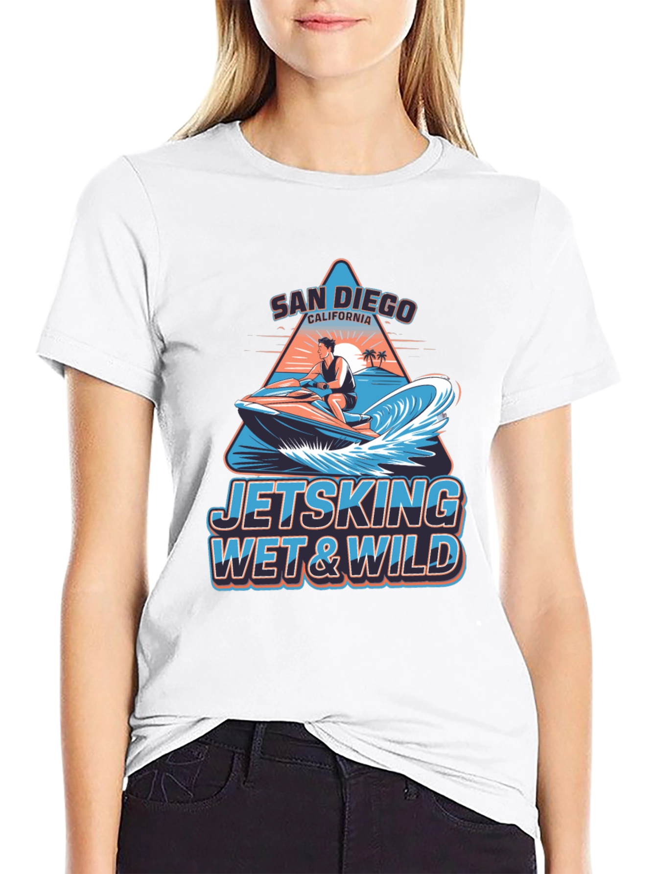San Diego Jetski Wet & Wild Graphic T-Shirt
