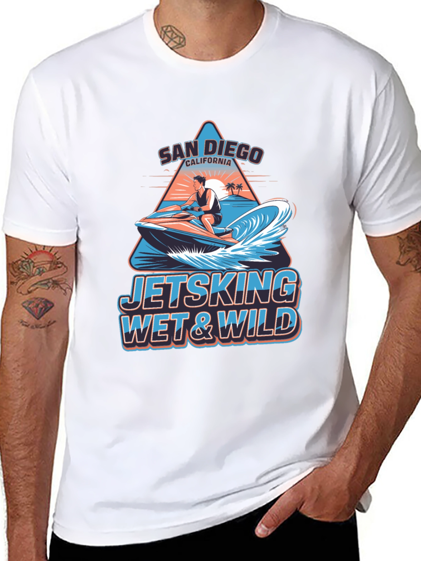 San Diego Jetski Wet & Wild Graphic T-Shirt