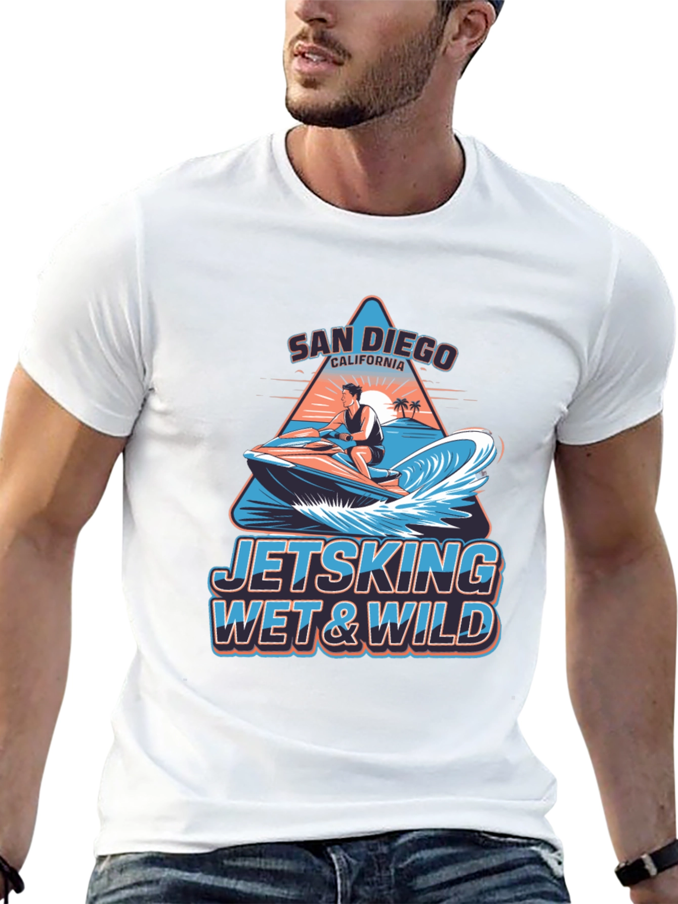 San Diego Jetski Wet & Wild Graphic T-Shirt