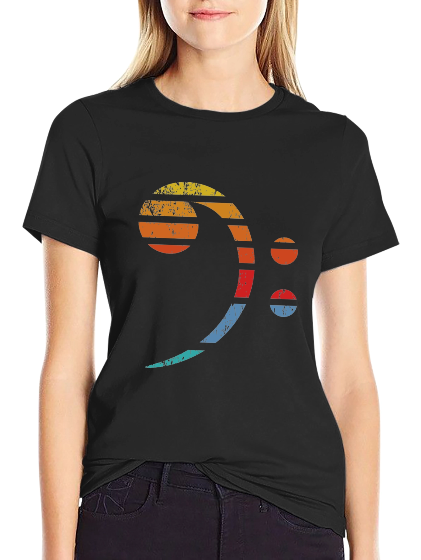 Retro Bass Clef T-Shirt - Musician Graphic Tee