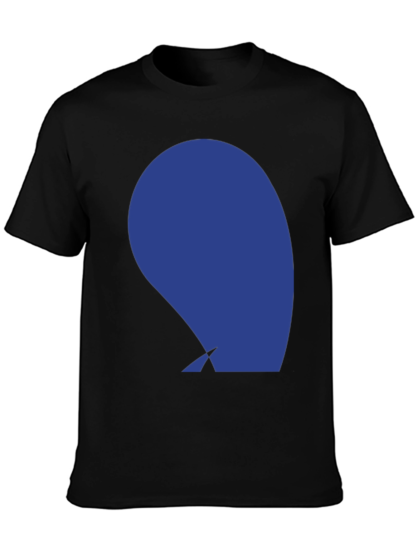 Abstract Blue Graphic Print Black T-Shirt