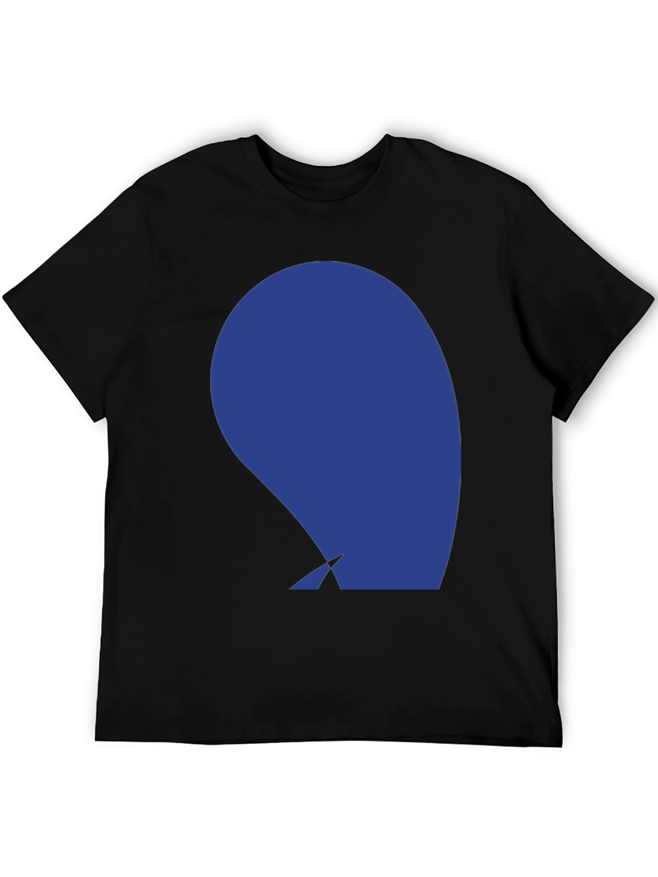 Abstract Blue Graphic Print Black T-Shirt