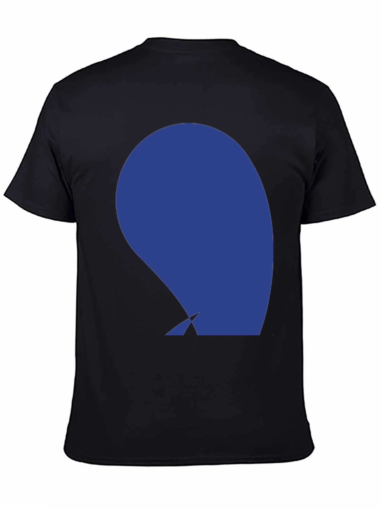 Abstract Blue Graphic Print Black T-Shirt