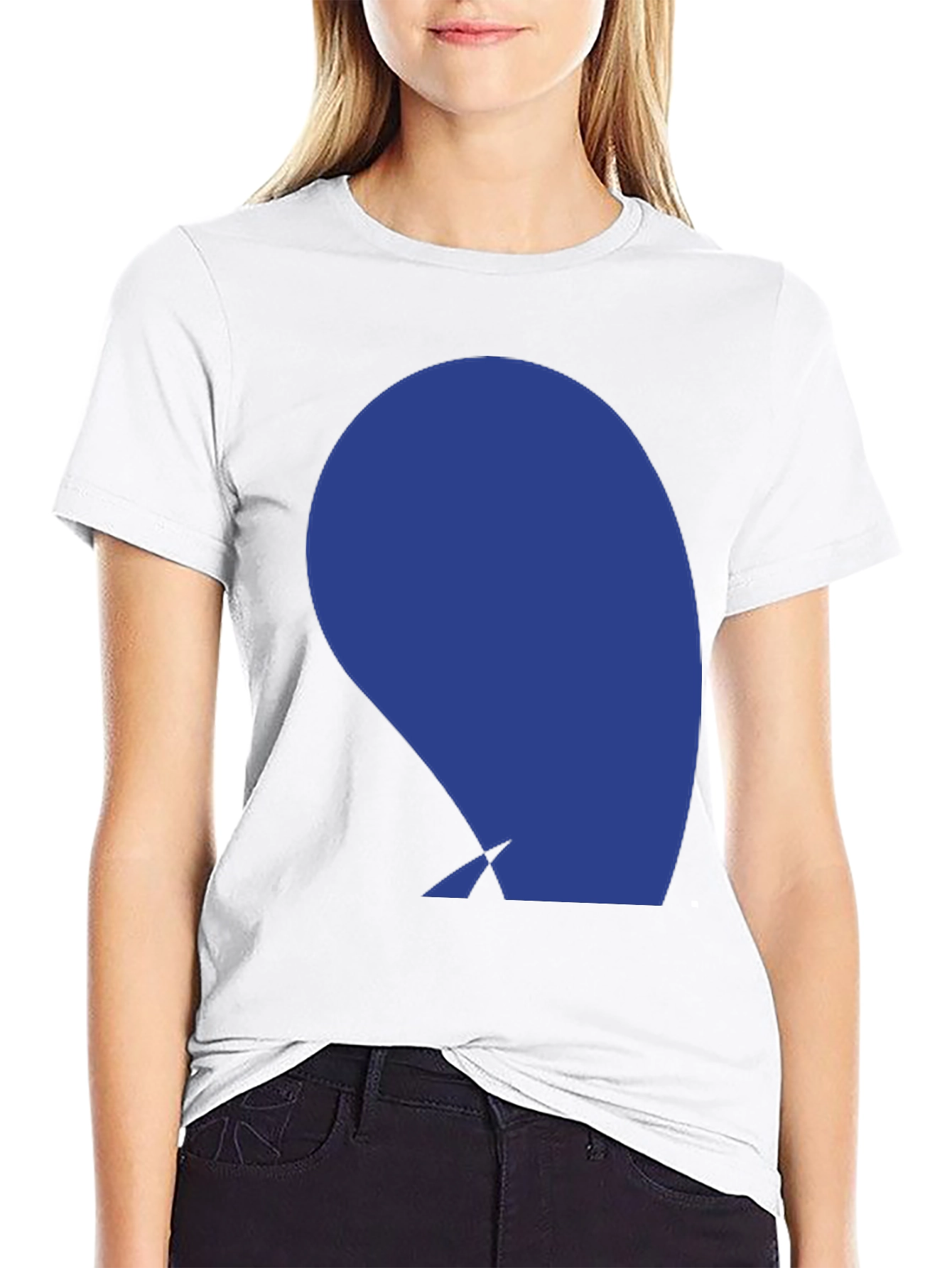Abstract Blue Graphic Print Black T-Shirt