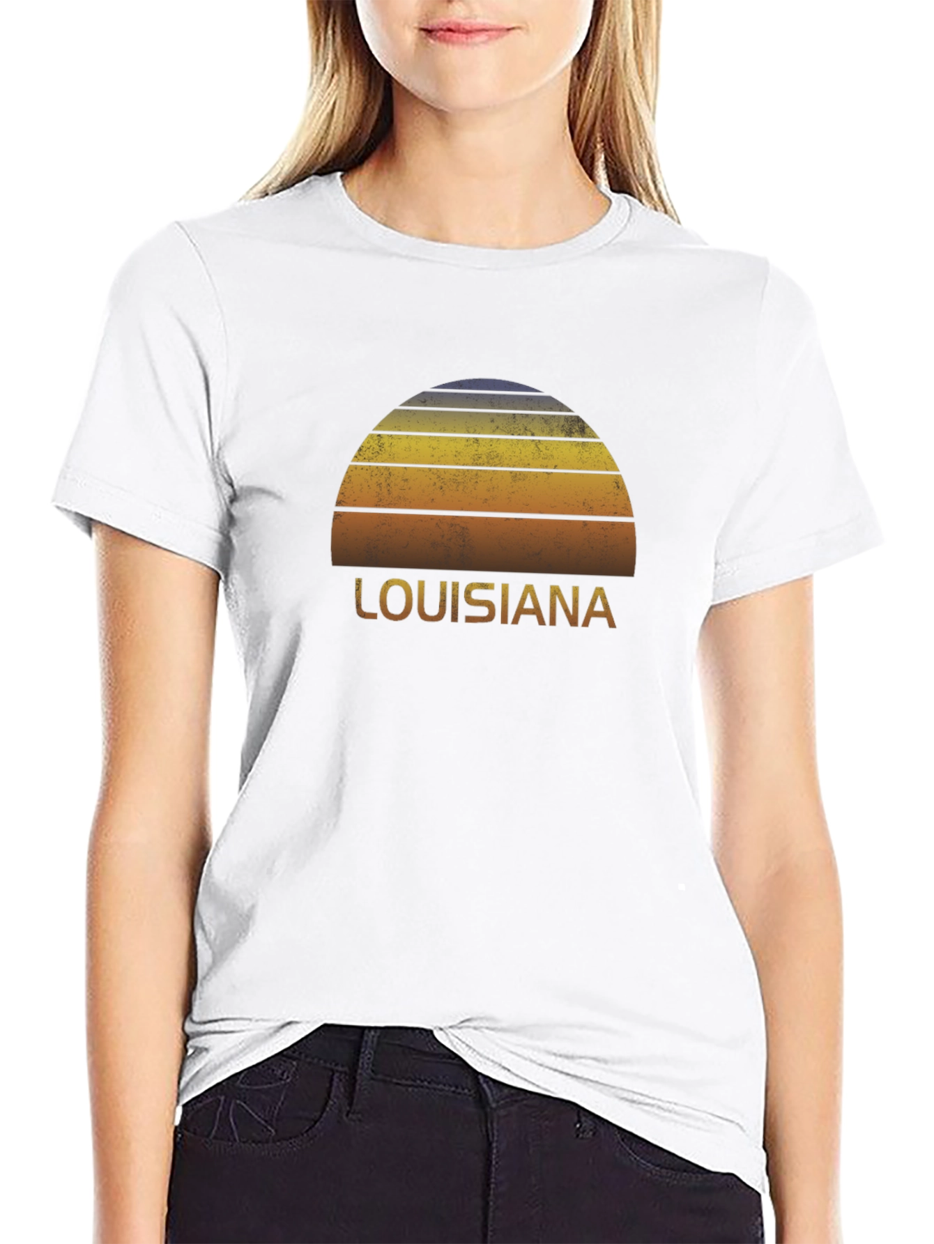 Louisiana Sunset Graphic Tee - Retro Style